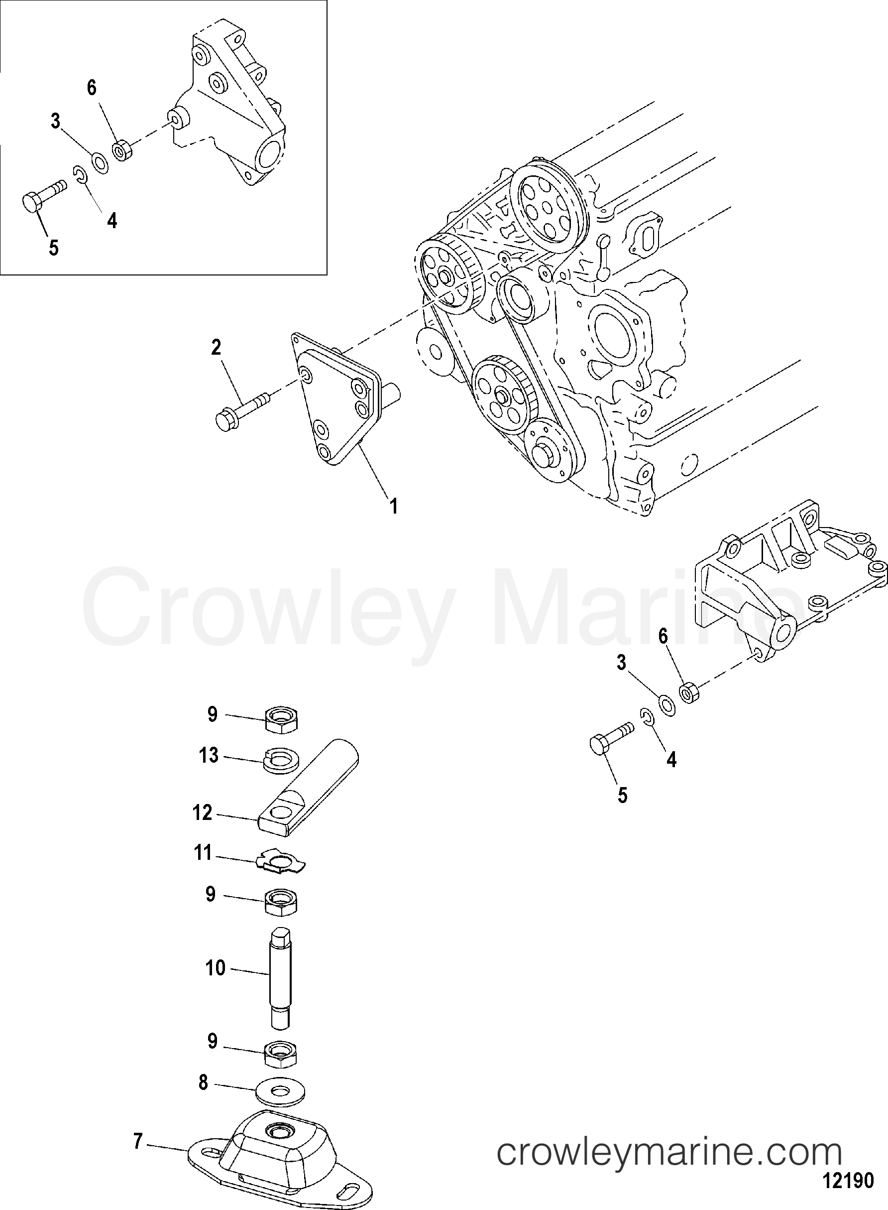1998 Inboard Engine 1.7L [MS 120] - 30170001D - ENGINE MOUNTS