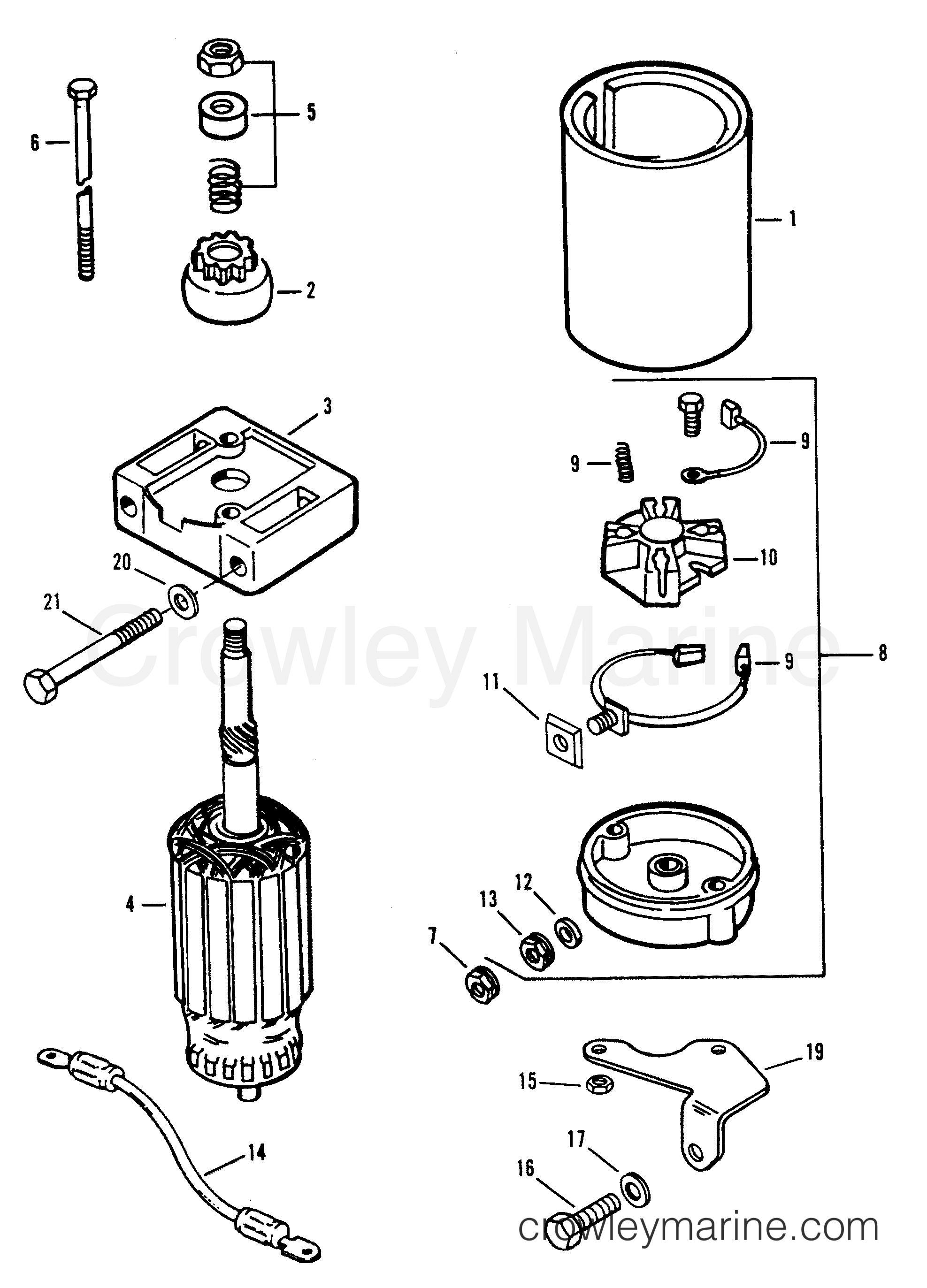 1995 Outboard 40 - H040312RD [EL] - STARTER ASSEMBLY