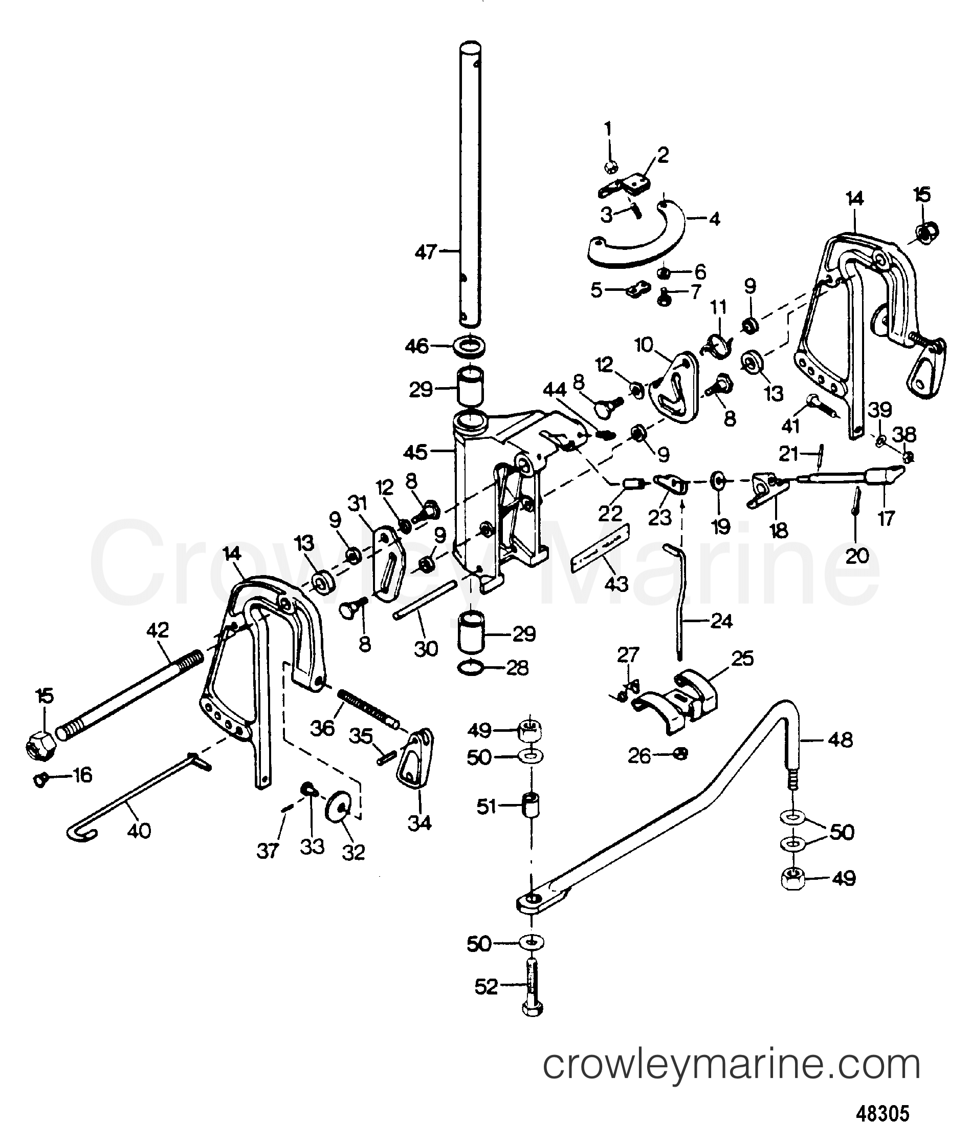 1987 Outboard 35 - 0C357F7B Thru [Force] - SWIVEL BRACKET GROUP