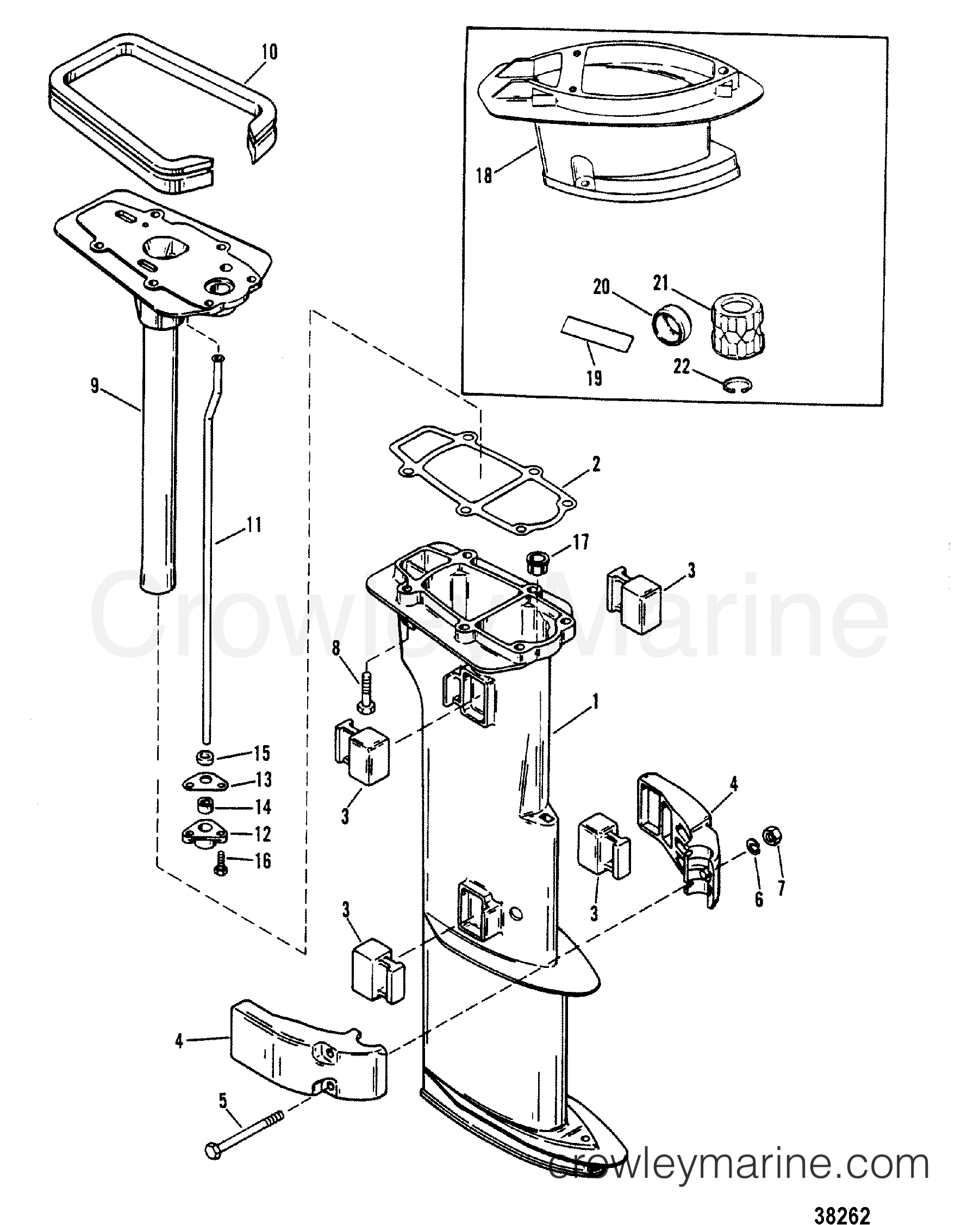 1987 Outboard 9.9 [EL] - 7010527 - DRIVESHAFT HOUSING