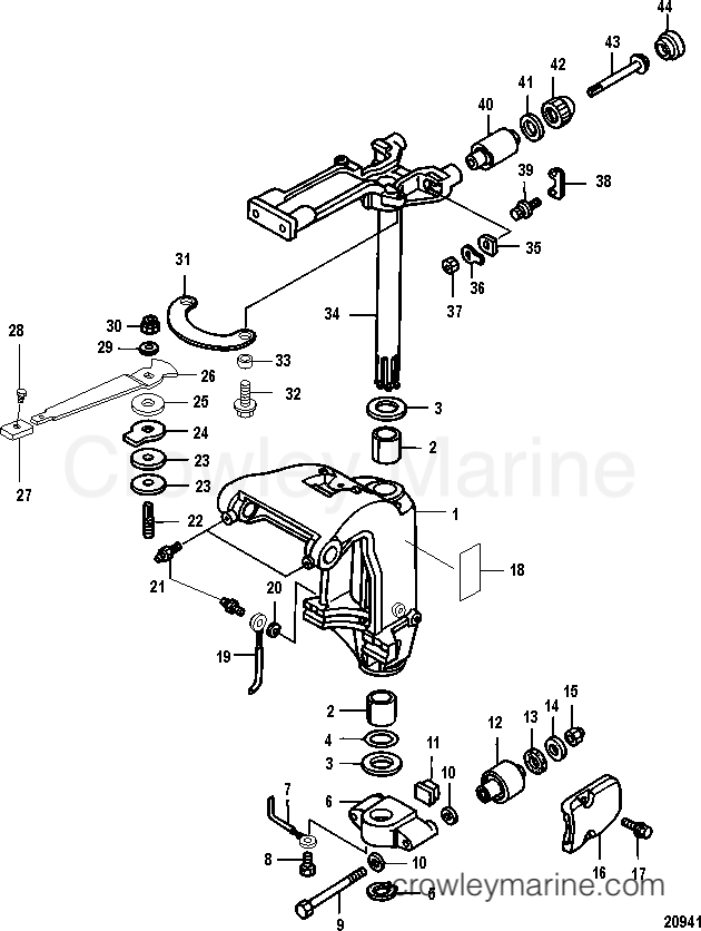 2006 Outboard 30EFI [ELHPT 4] - 7A30411UK - SWIVEL BRACKET, MANUAL