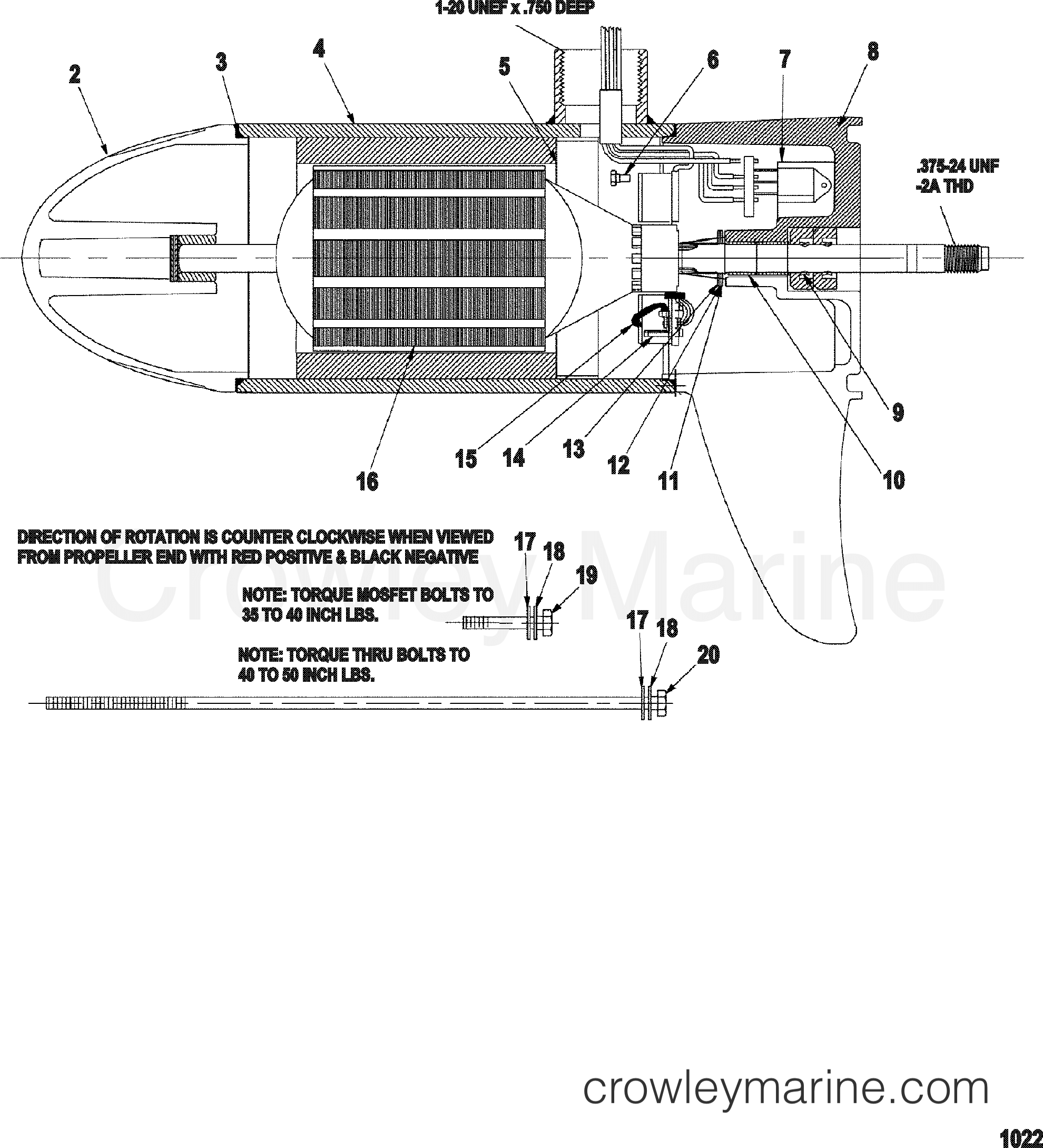 2000 Electric Trolling Motor 12V [MOTORGUIDE] - 9EF54VBW2 - LOWER UNIT ASSEMBLY(54# - VARIABLE) (MCF397182)