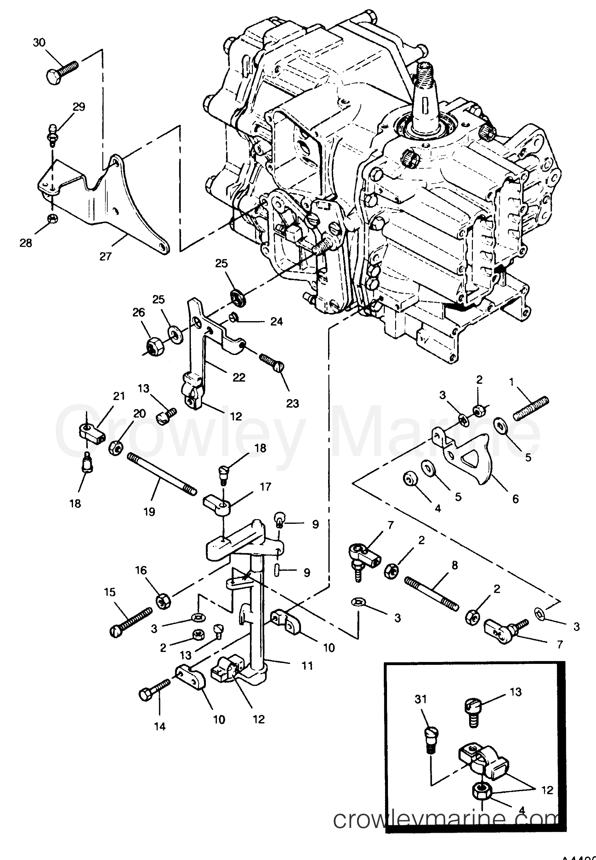 1991 Outboard 50 - 507A91B [Force] - SHIFT AND THROTTLE LINKAGE