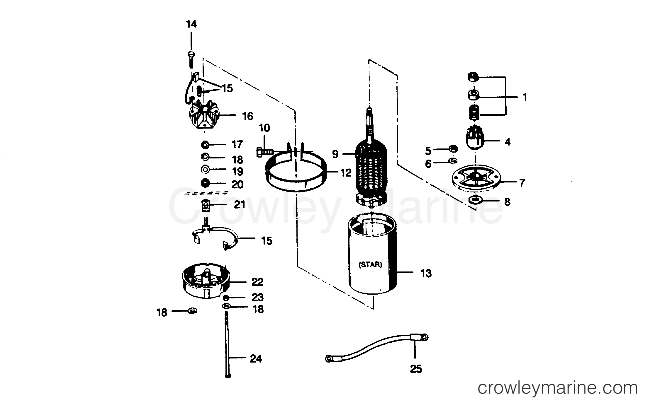 1989 Outboard 25 - 256F9A [Force] - ELECTRIC STARTER