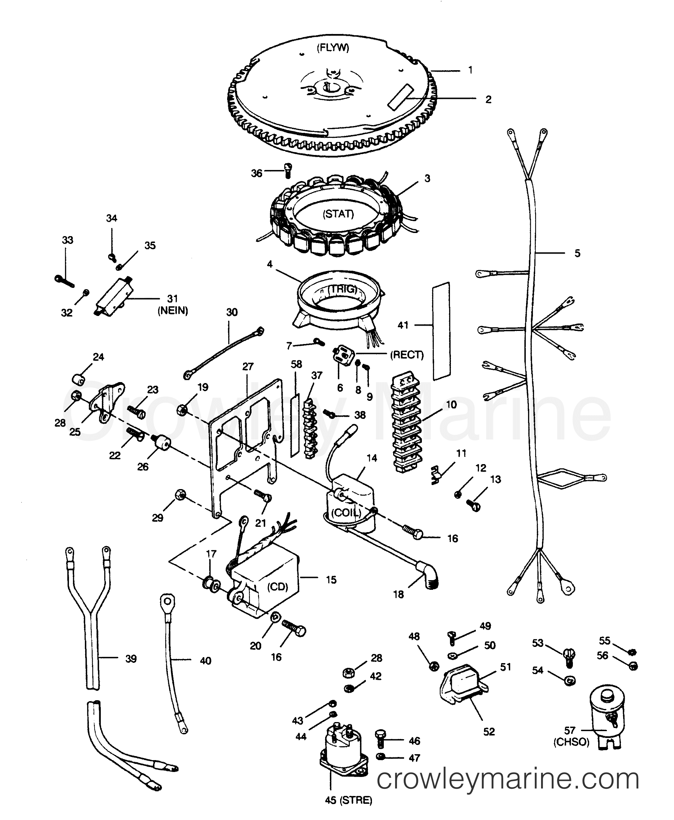 1990 Outboard 50 - 507A90D [Force] - ELECTRICAL COMPONENTS