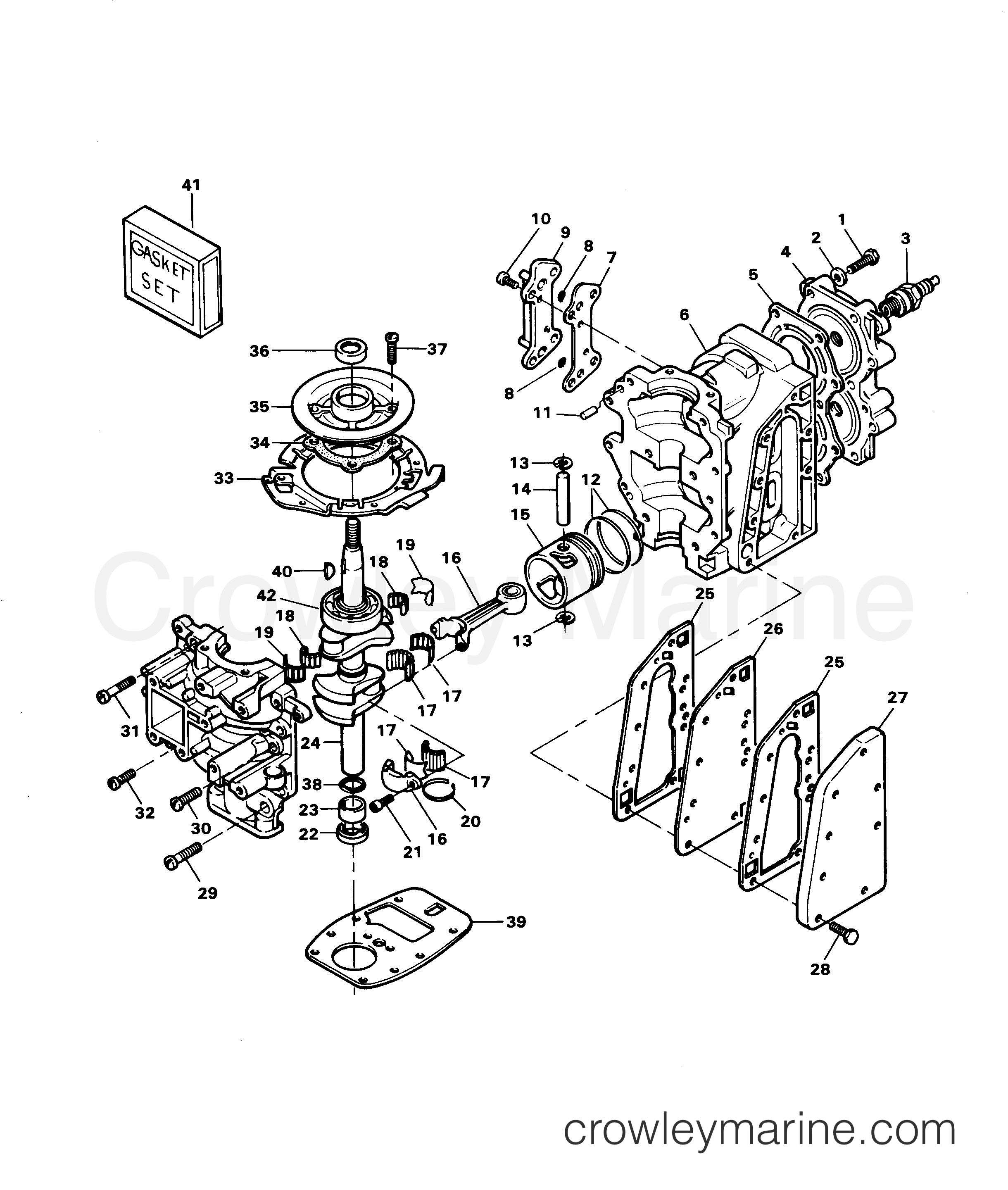 1982 Outboard 6 - 64B2H - POWER HEAD