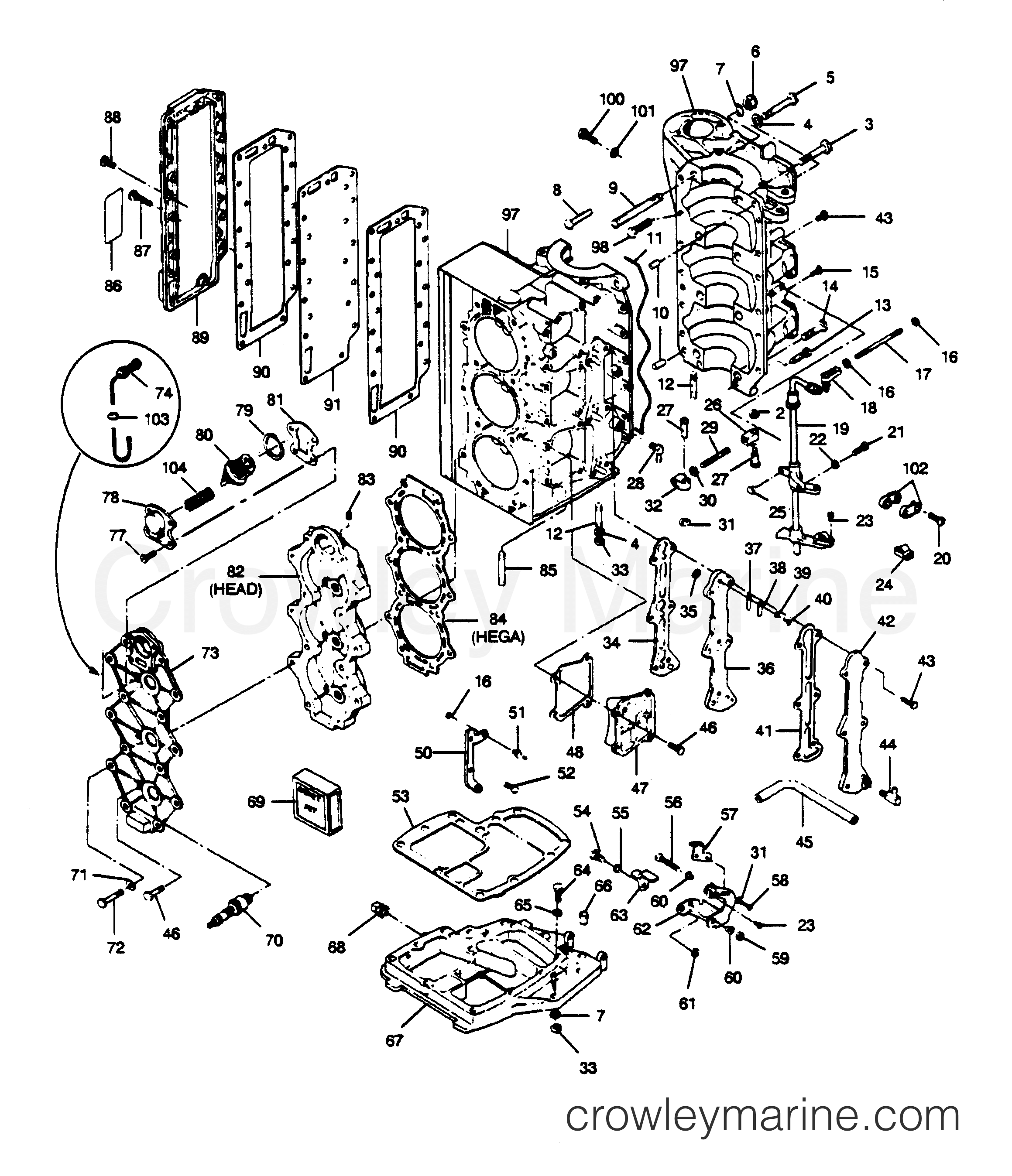 1989 Outboard 85 - 856F9H [Force] - POWER HEAD