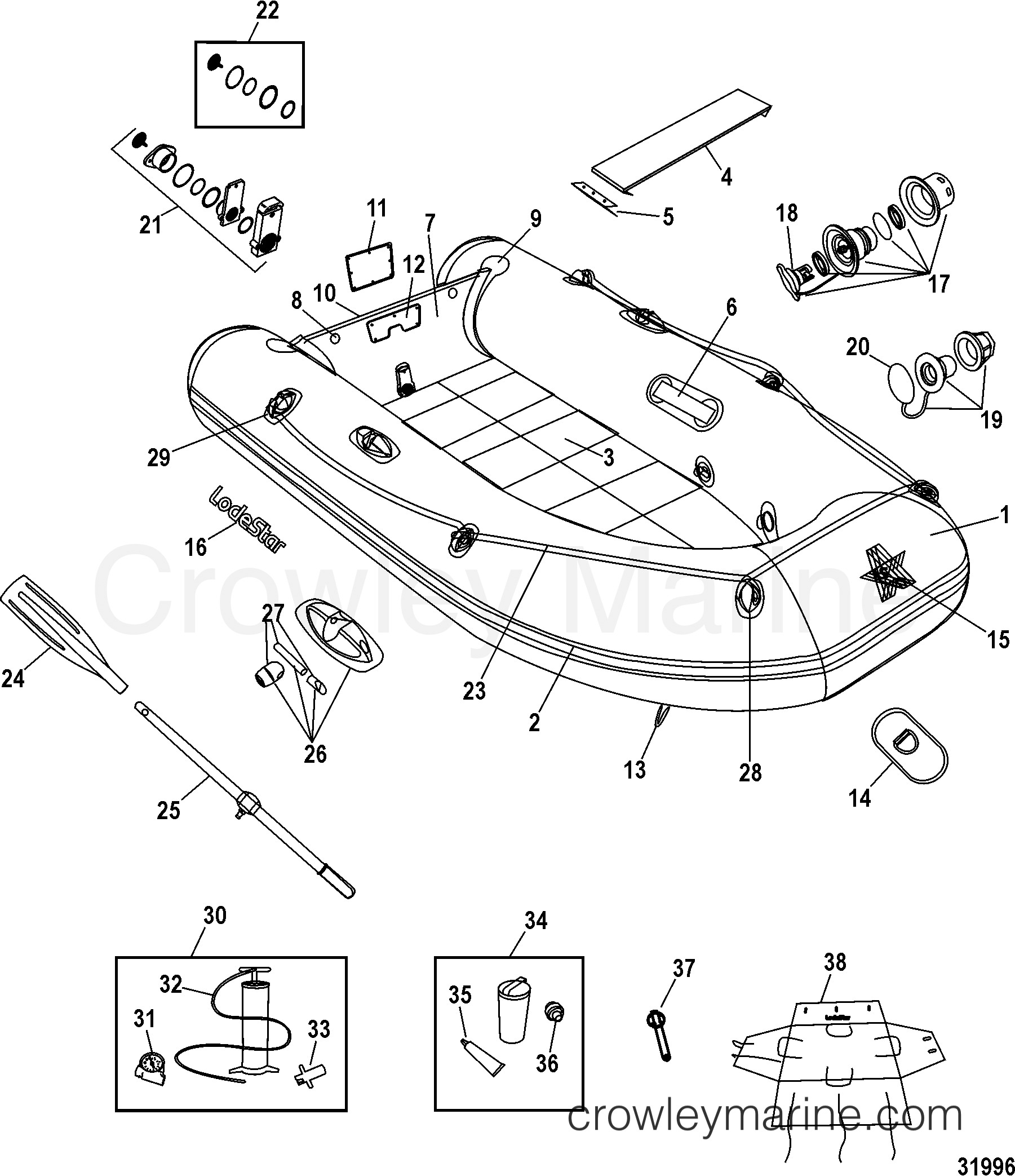 Serial Range Inflatable Boat Lodestar INTL 2008 - BE-BME70045J708 & Up [INT] - QUICK ROLLER MODELS(195 / 250)