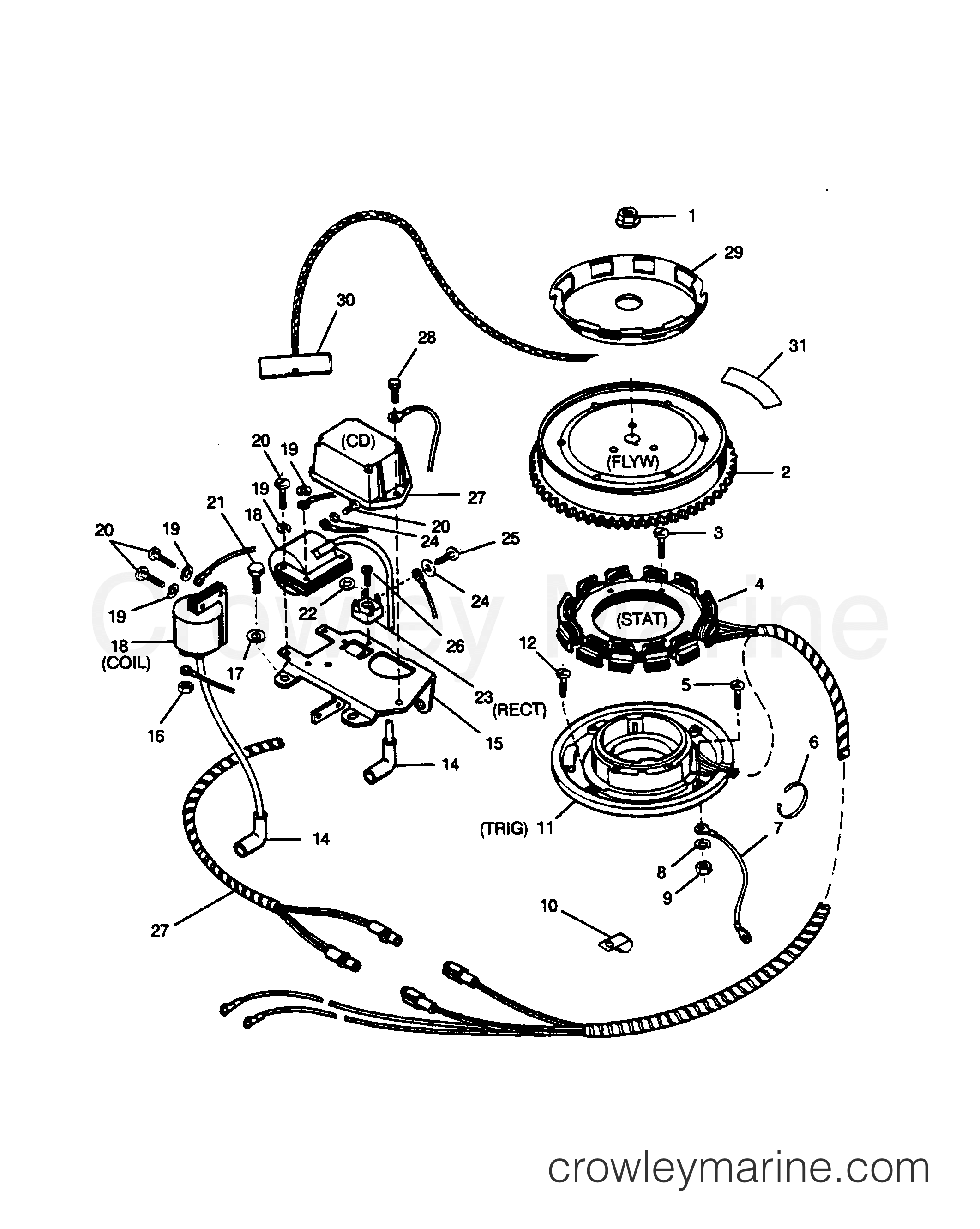 1989 Outboard 25 - 257F9A [Force] - IGNITION COMPONENTS