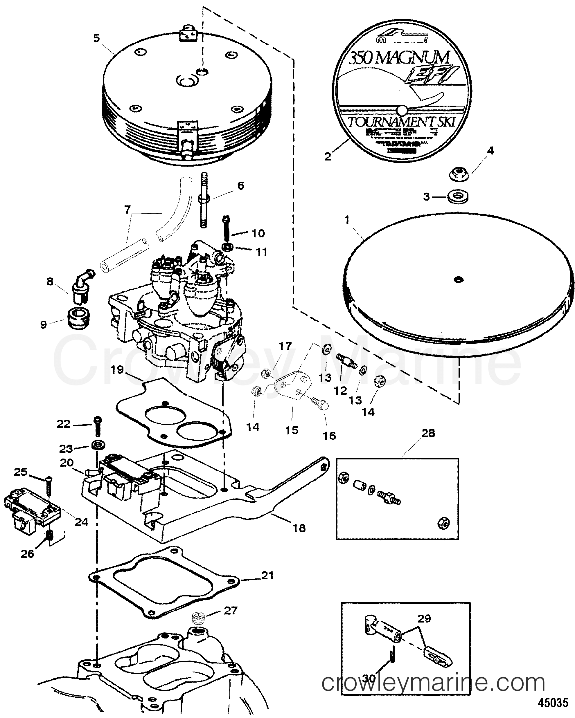 1995 Inboard Engine 350TBI [SKI] - 357D199HS - THROTTLE LINKAGE