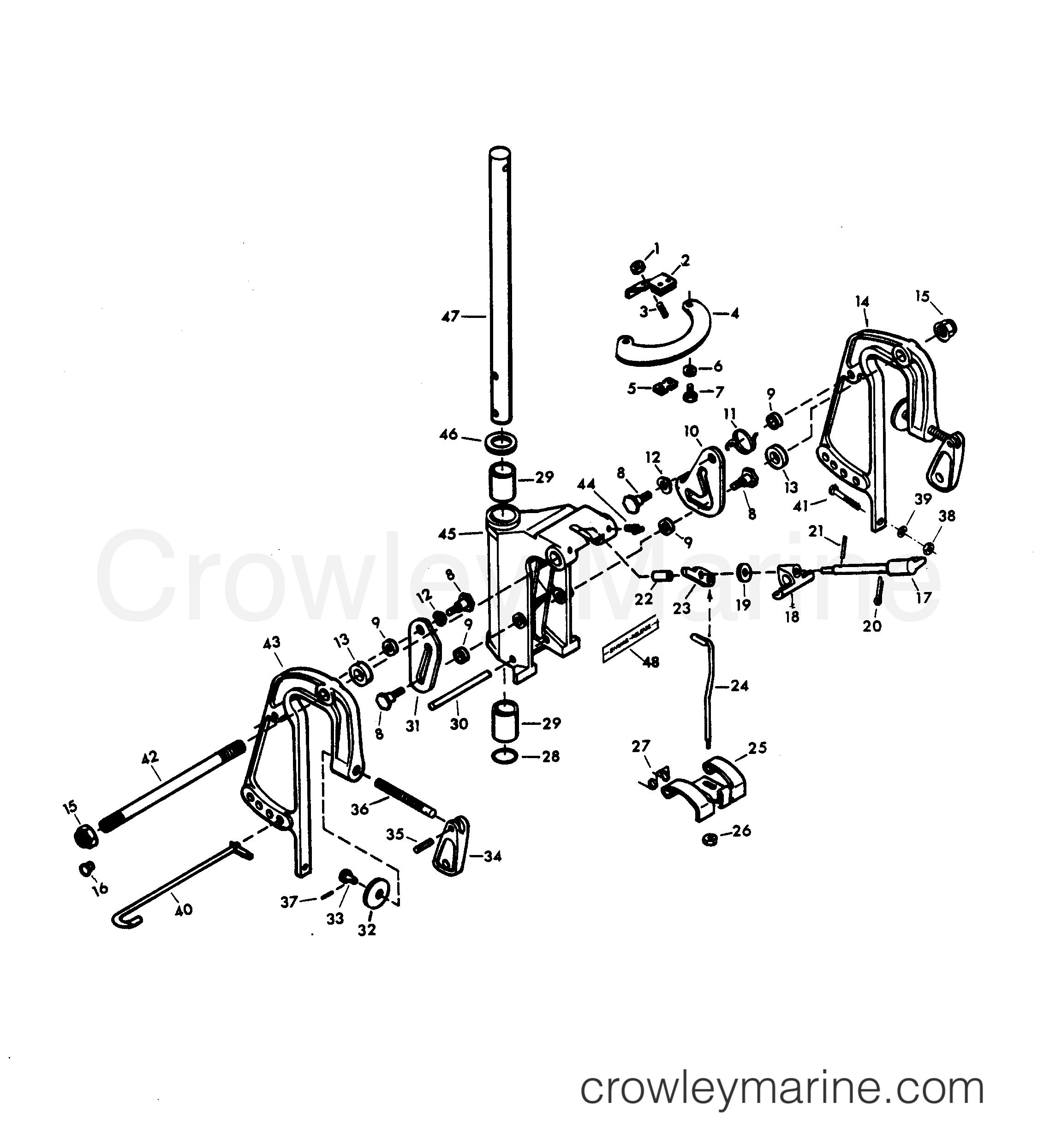 1980 Chrysler Outboard 30 - 307H0C - SWIVEL BRACKET GROUP section