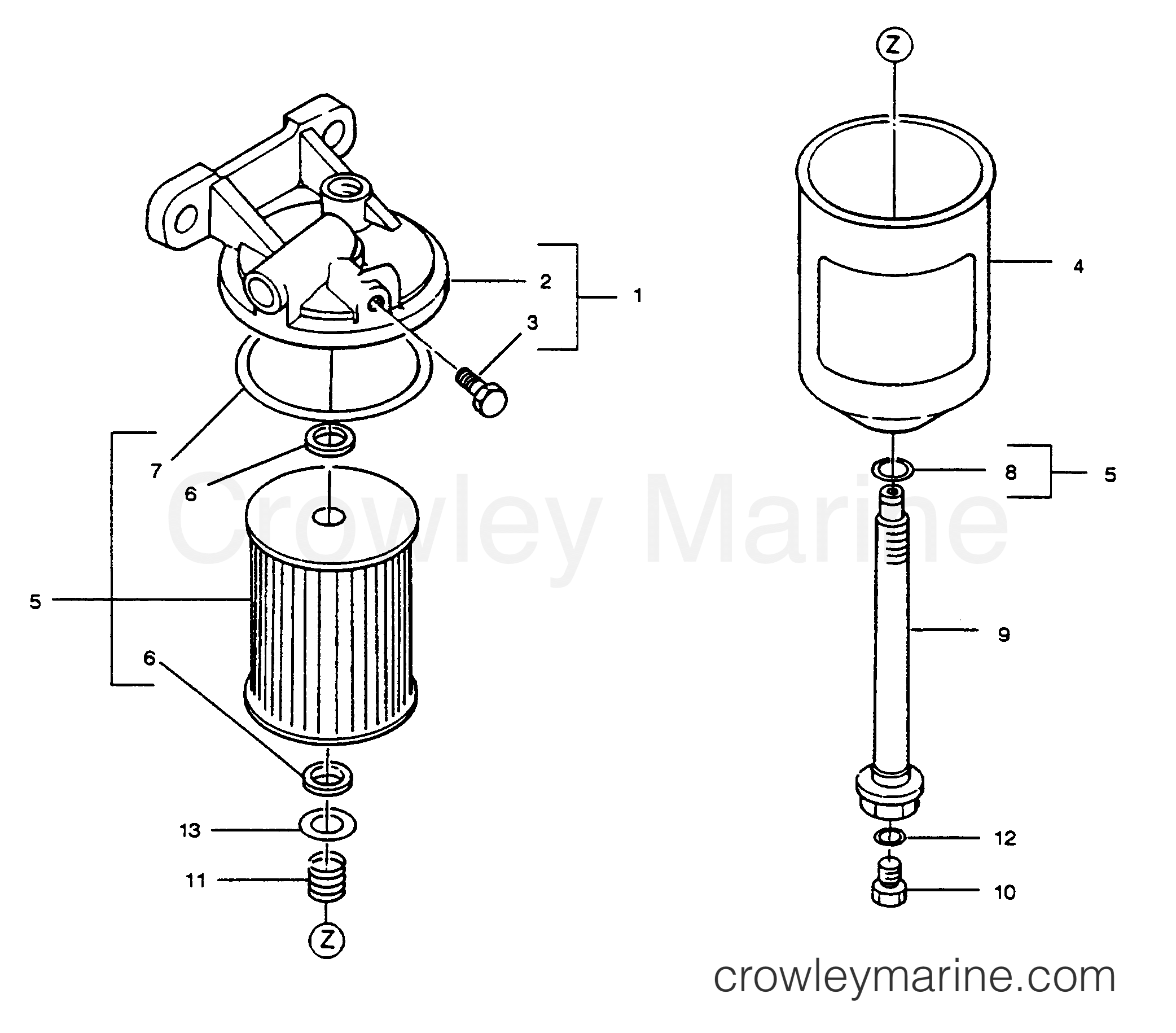 FUEL FILTER FIGURE 1A4 All Years Inboard Engine HINO DIESEL EH700N