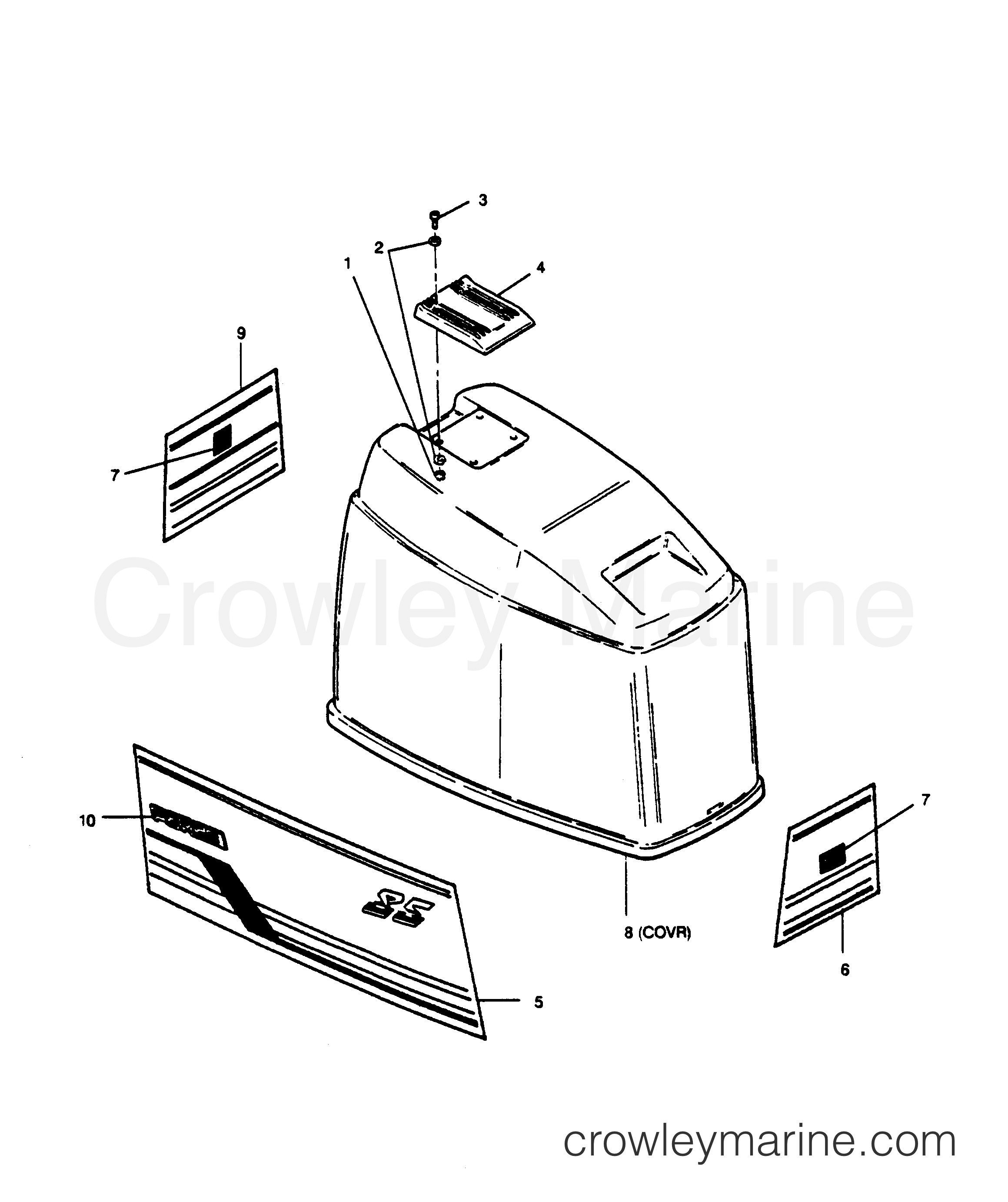 1989 Outboard 85 - 856A9H [Force] - ENGINE COVER BAYLINER MODELS