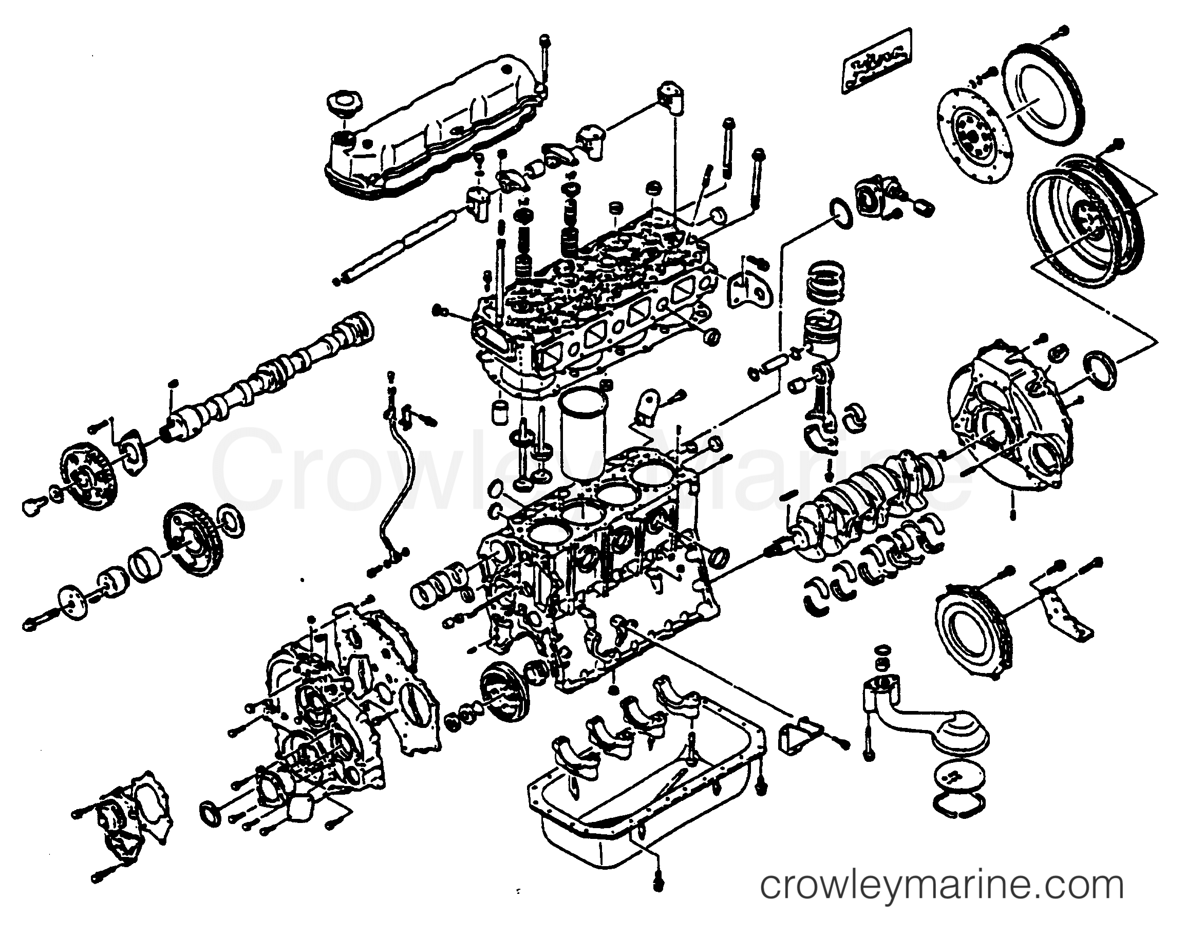 1995 Inboard Engine 3.9LD [STARBOARD] - 33922B9HS - PARTIAL ENGINE