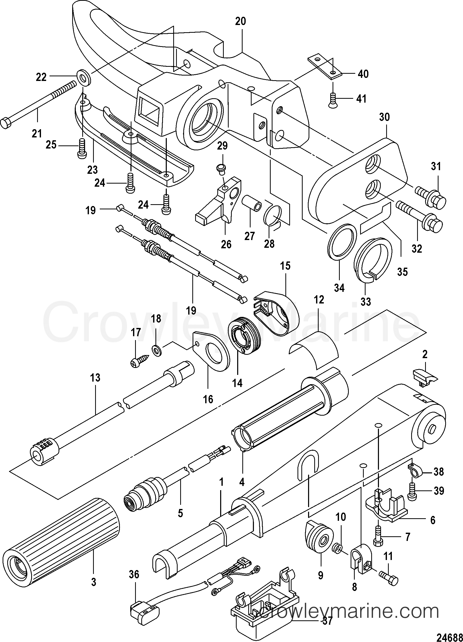 2005 Outboard 8 [M 4] - 7F08201TB - TILLER HANDLE