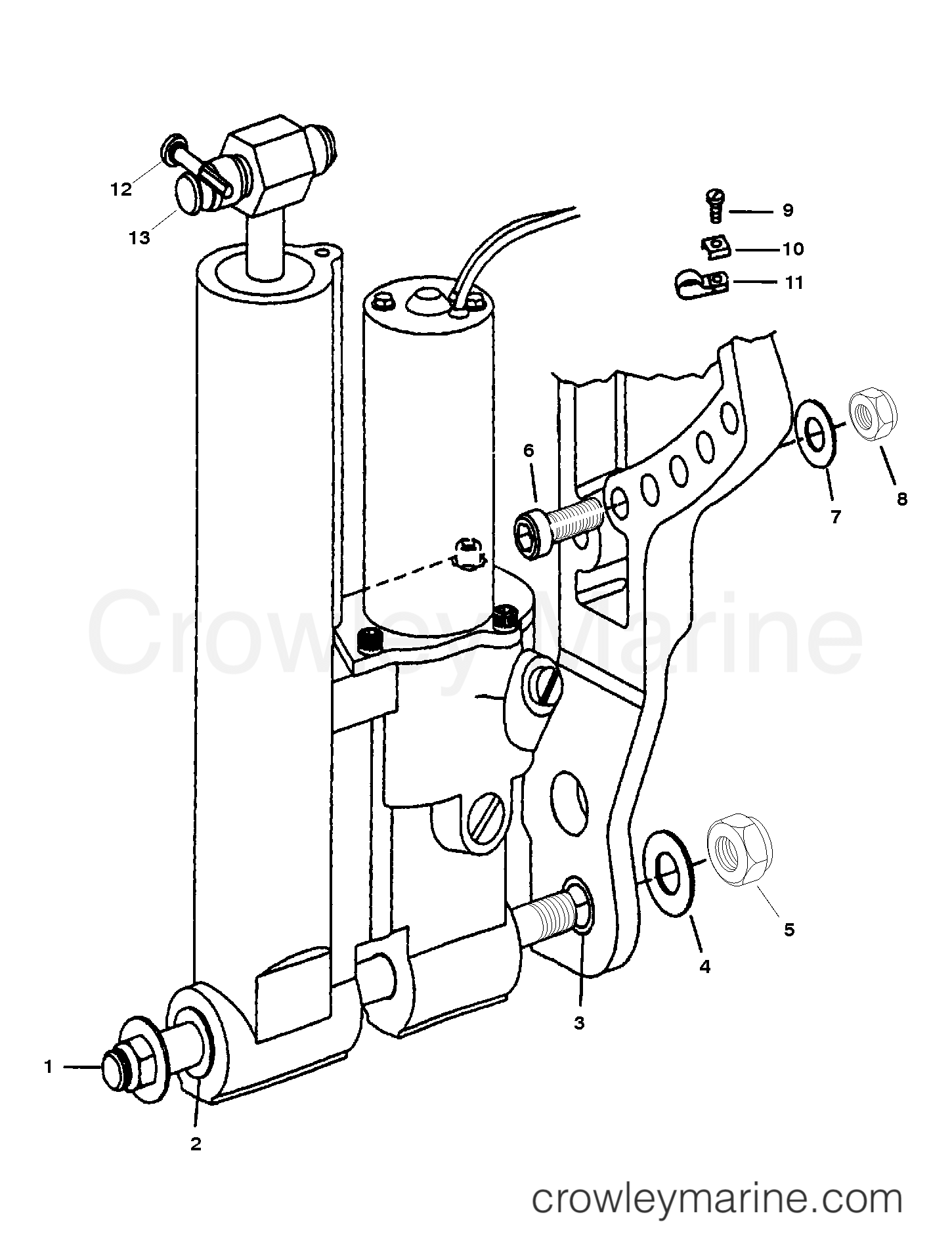 POWER TRIM MOUNTING - 1996 Force Outboard 40 H040412SD [ELPT] | Crowley