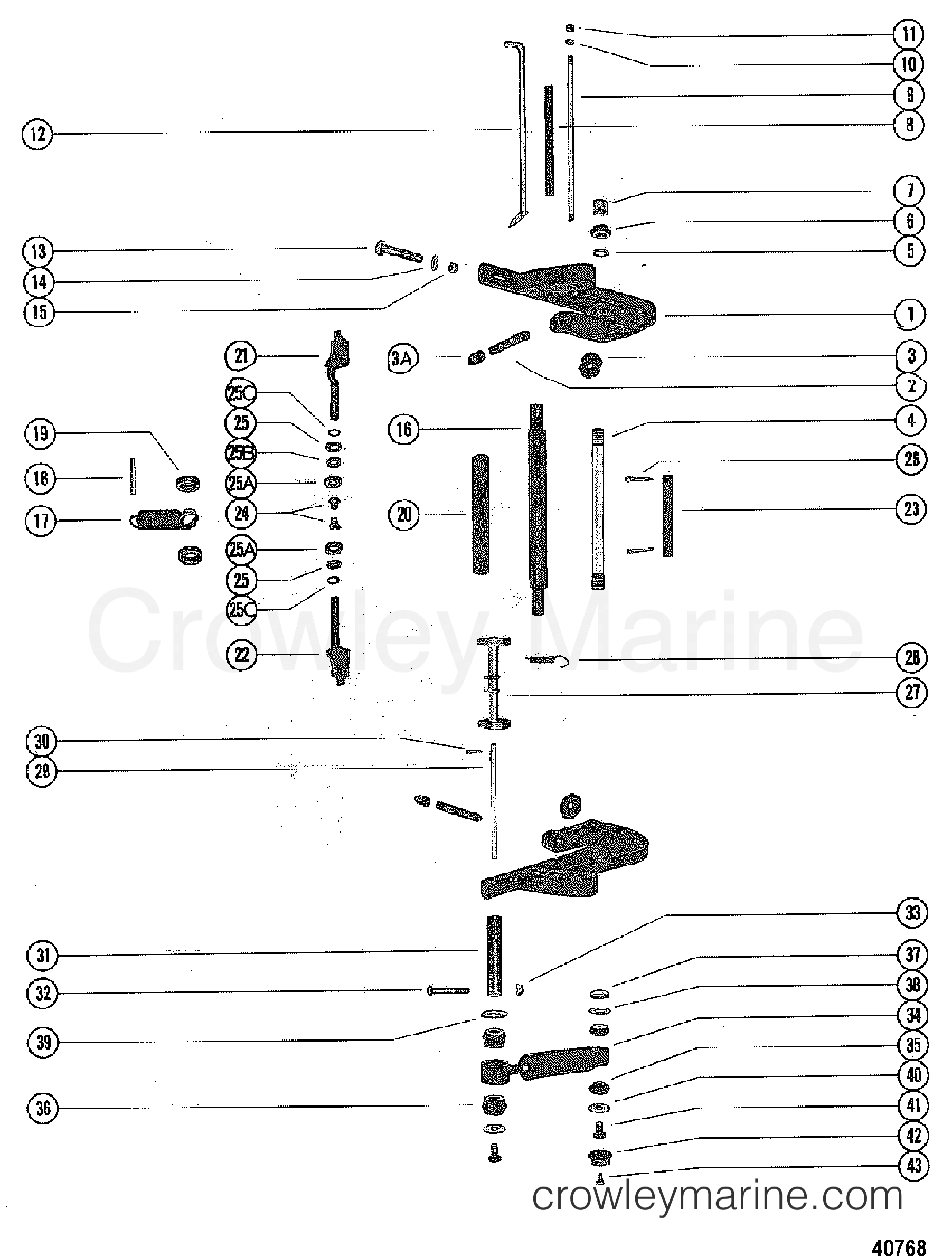 Serial Range Outboard 1150 - 3525441 THRU 4855152 [USA] - CLAMP BRACKET AND REVERSE LOCK