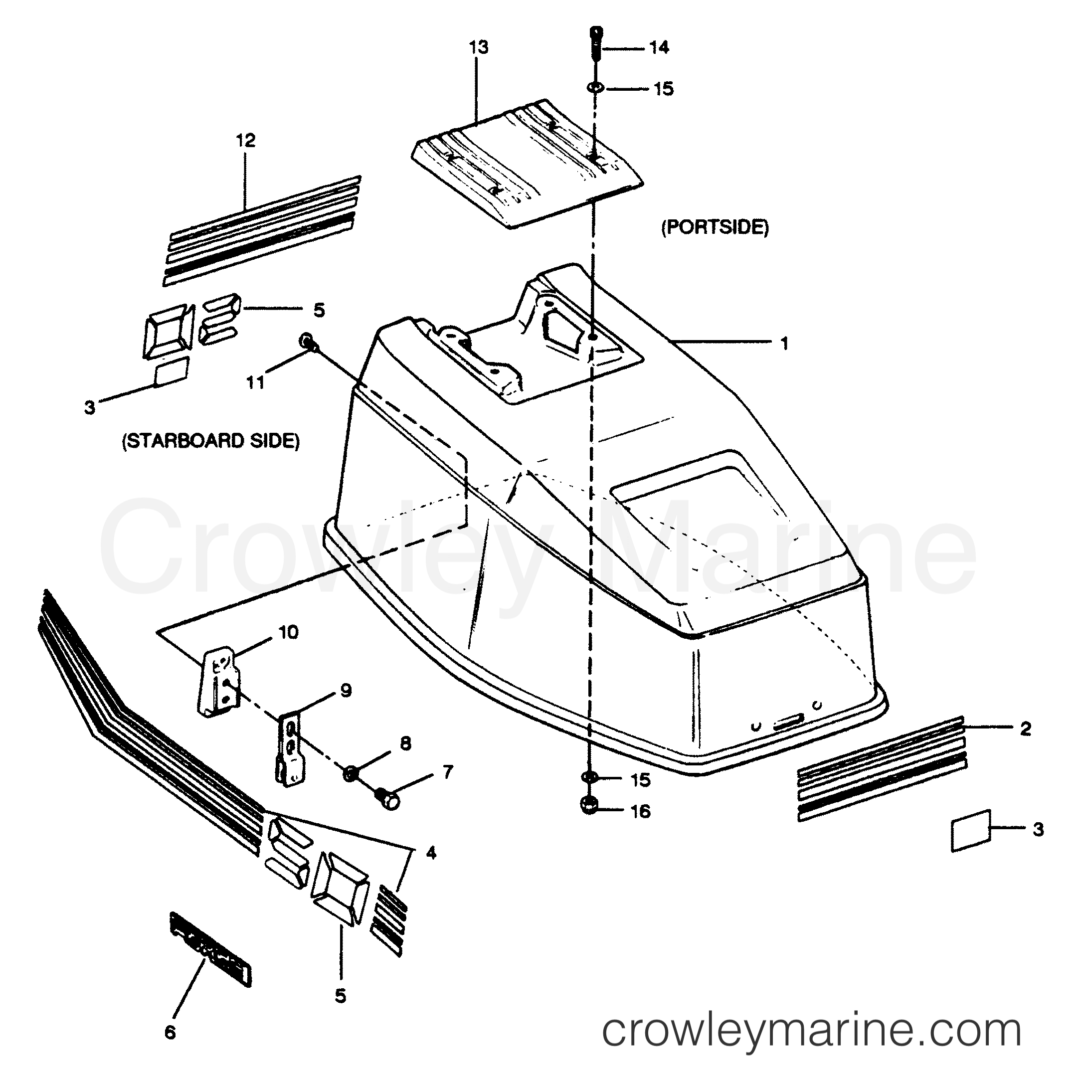1988 Outboard 50 - 507H8C [Force] - ENGINE COVER FORCE MODELS
