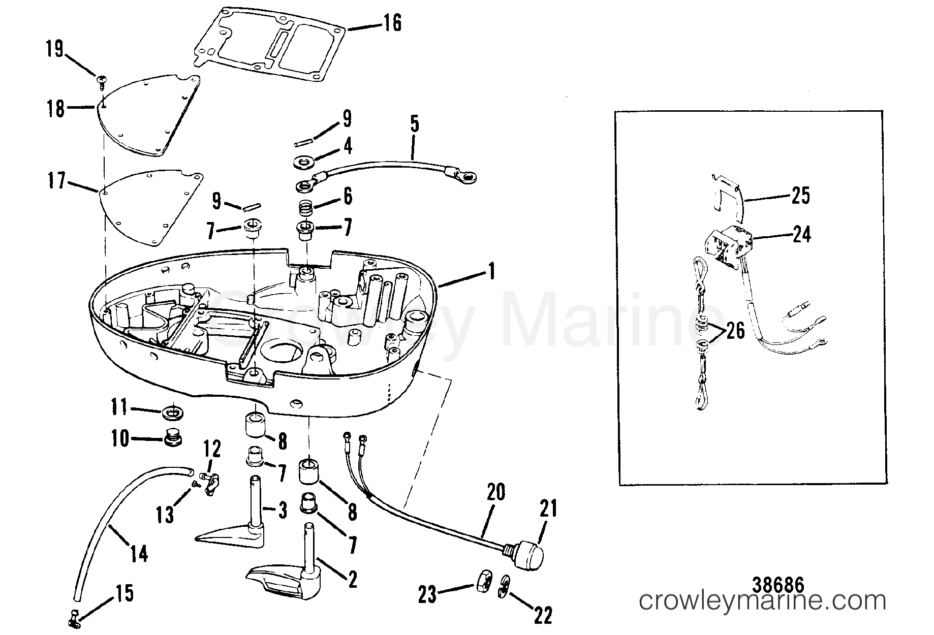 1982 Outboard 4.5 [M] - 1005202 - BOTTOM COWL ASSEMBLY