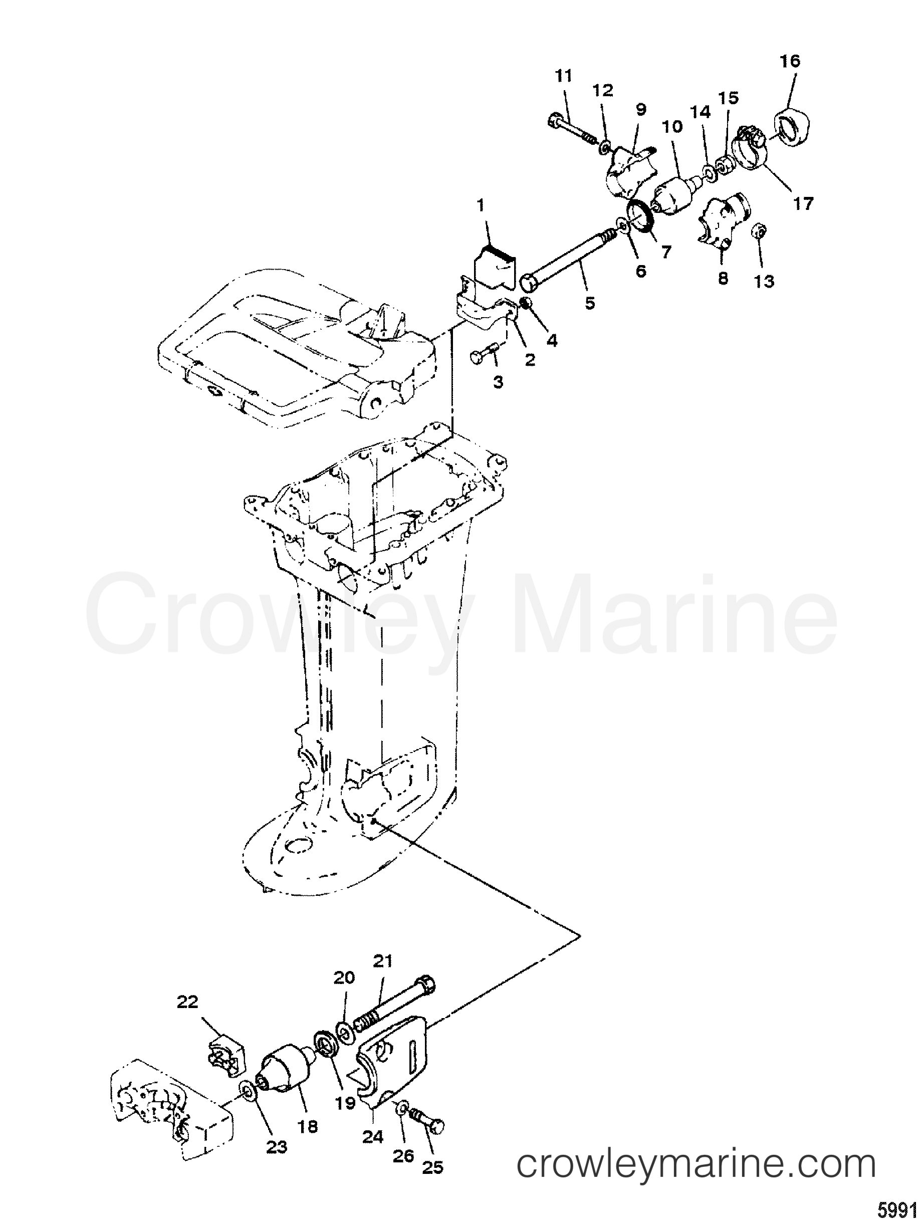 1995 Outboard 40 [MLH] - 7040218DW - MOUNTING SYSTEM