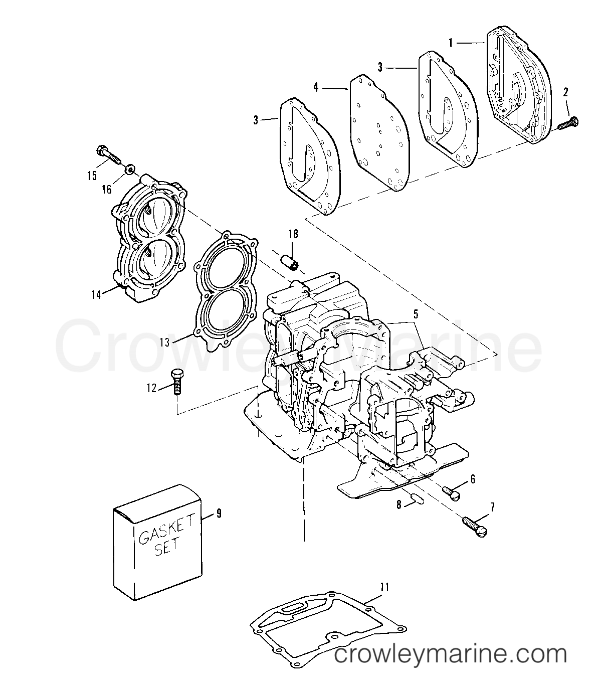 1993.5 Sears Outboard 9.9 - 225.581986 - CYLINDER BLOCK