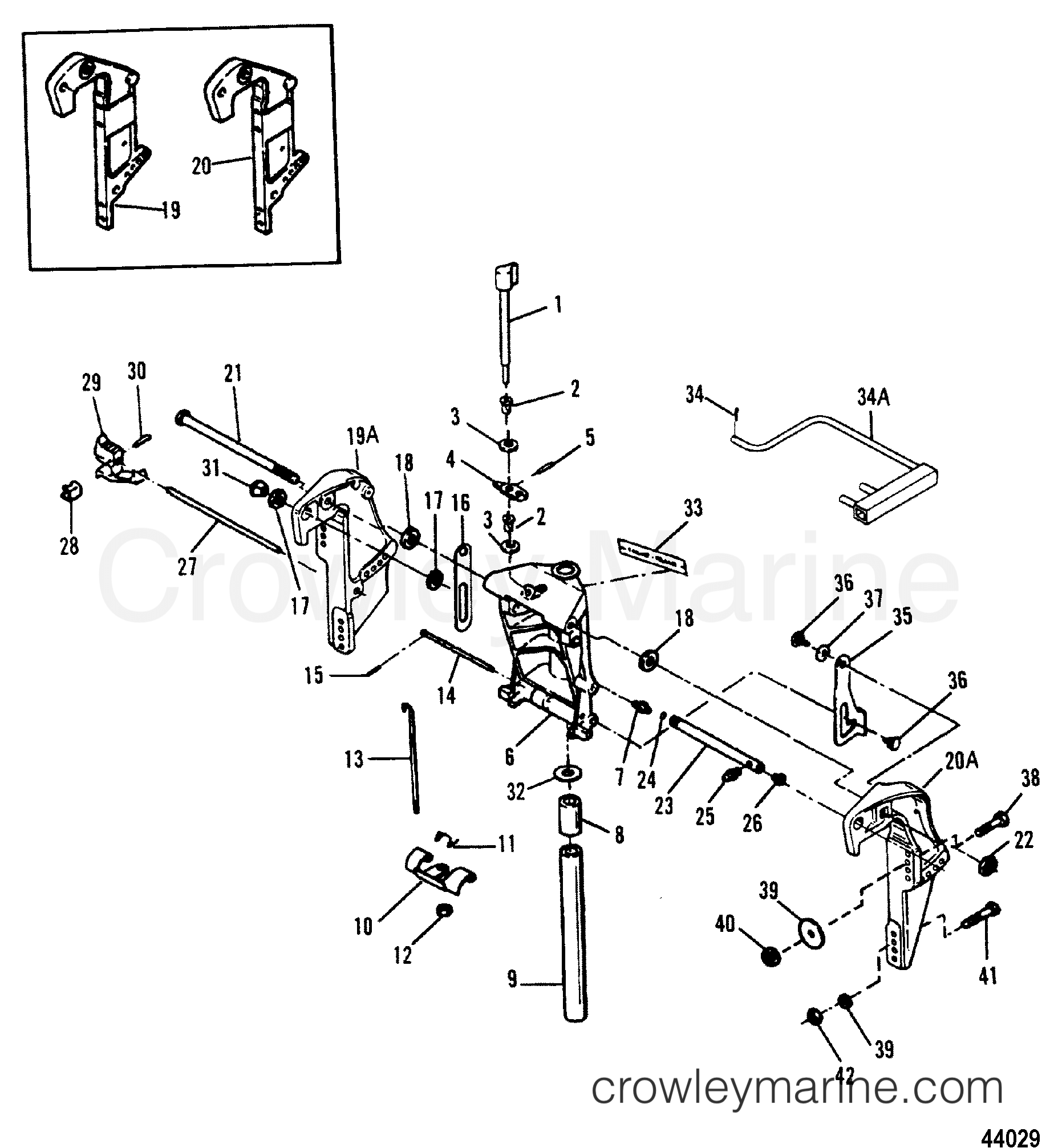 1991 Force Outboard 90 - H0906E91E [E] - SWIVEL / TRANSOM BRACKETS(MANUAL