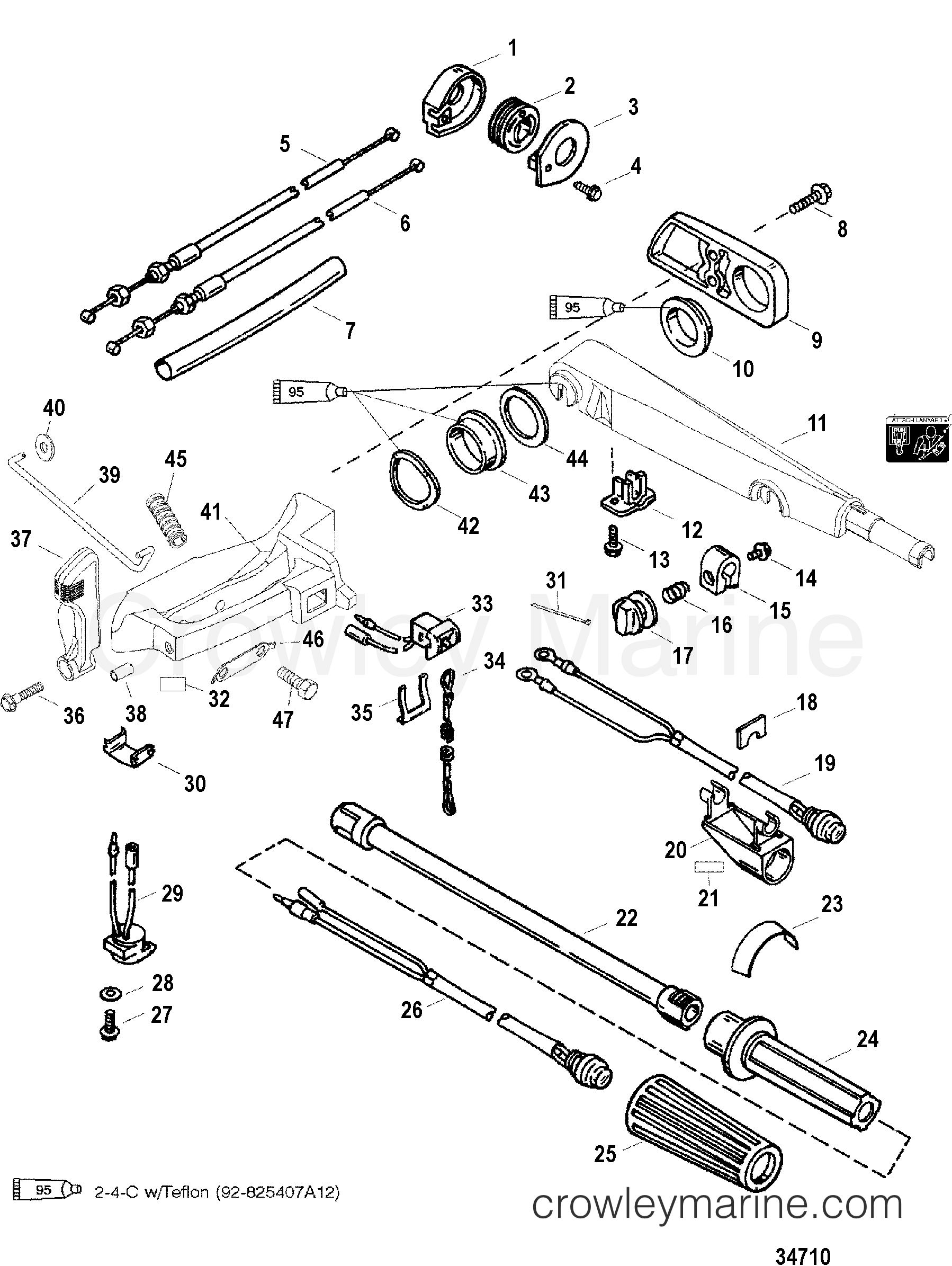 1999 Outboard 50 [ELHPT 4] - 7F50411HD - TILLER HANDLE