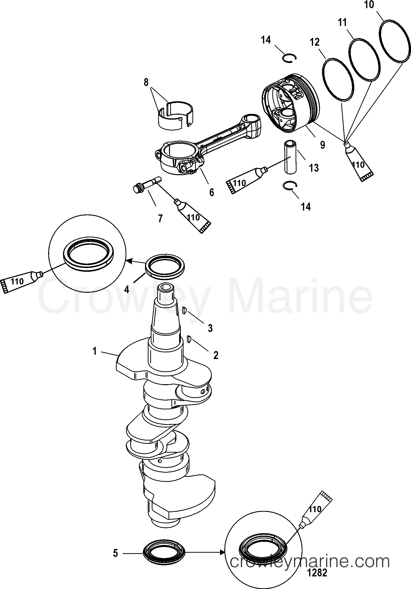 2003 Outboard 30EFI [ELPT 4] - 7A30412MB - CRANKSHAFT