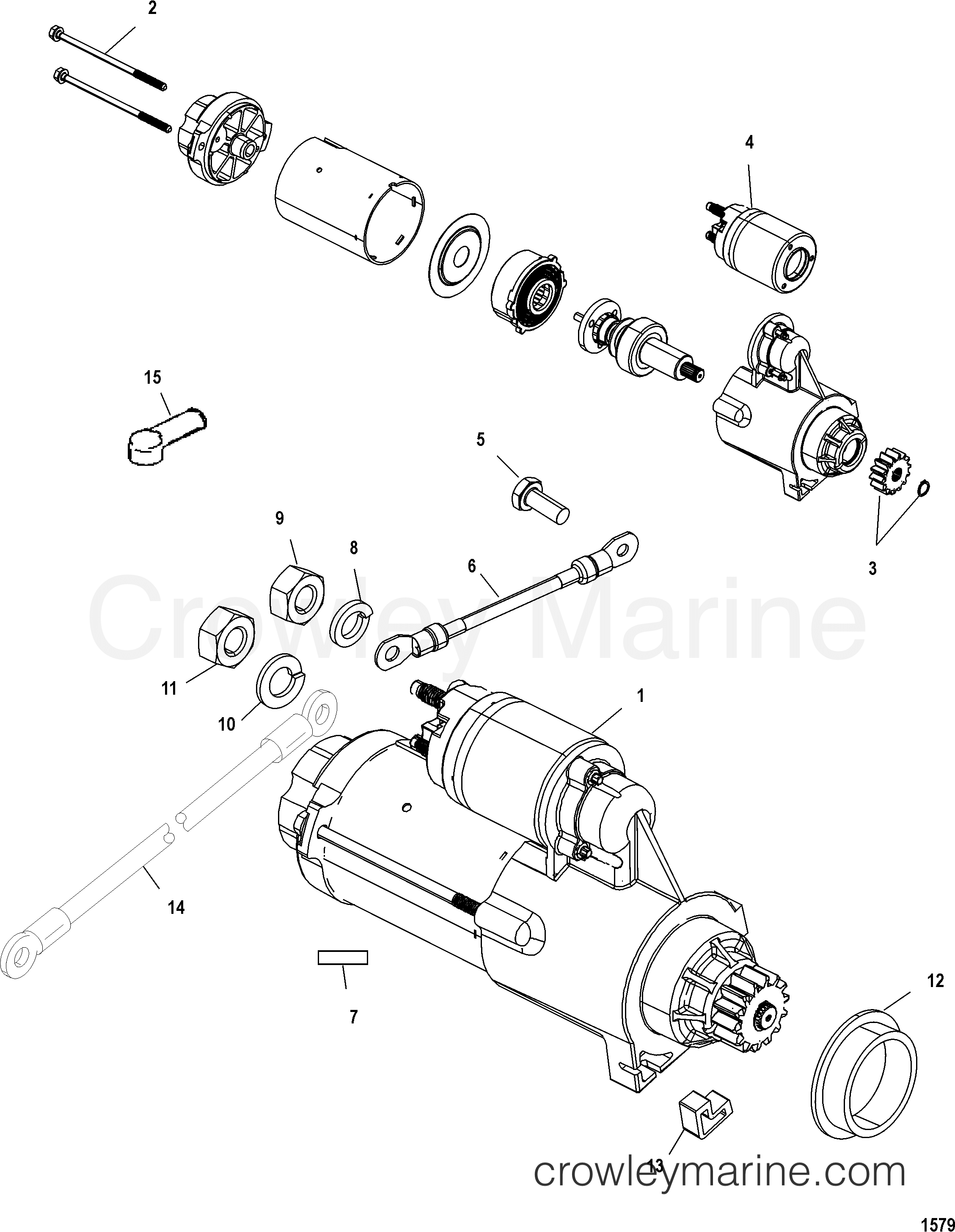 2001 Outboard 135DFI [CXL] - 7135484KD - STARTER MOTOR