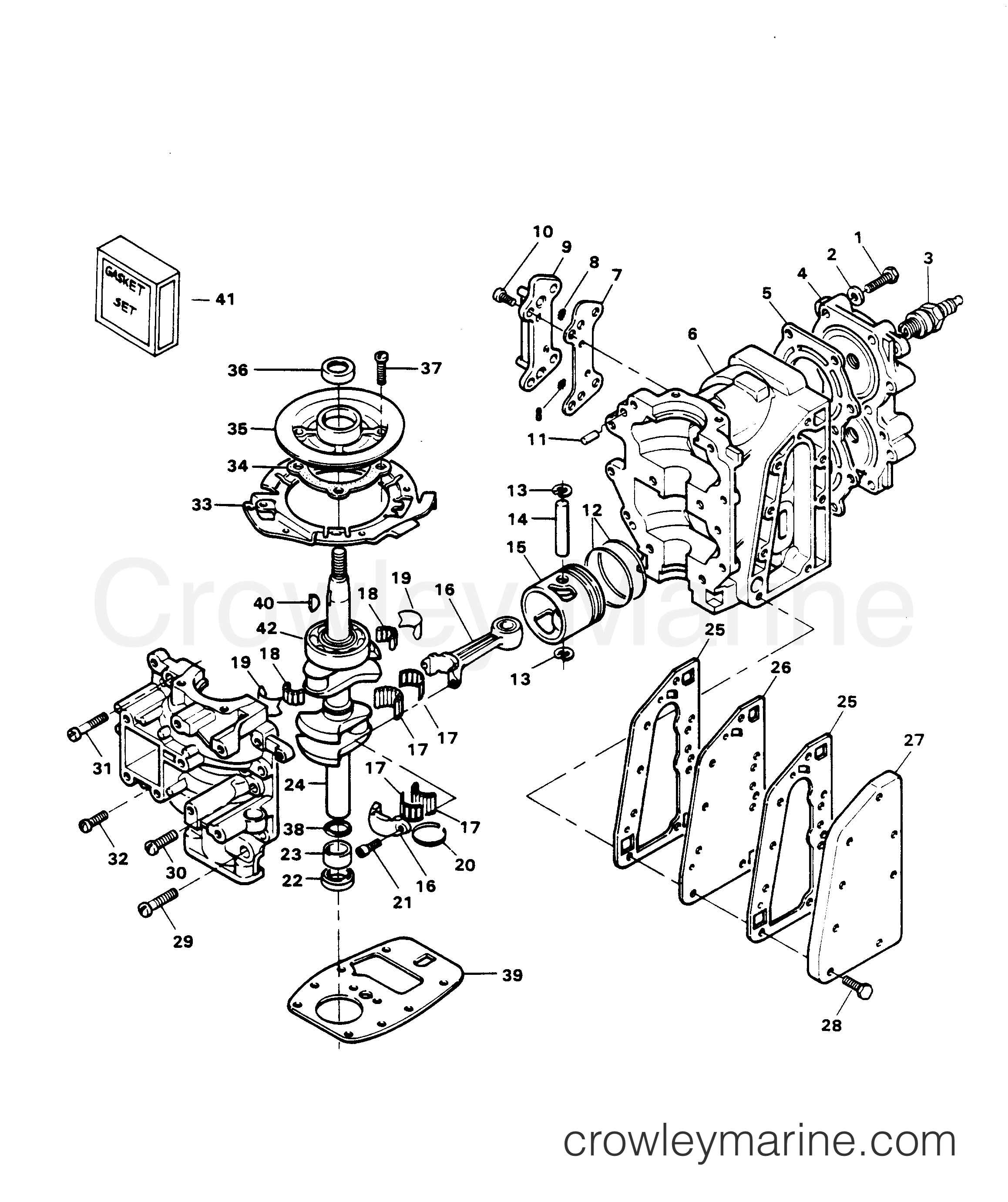 1983 Outboard 7.5 - 72B3F - POWER HEAD