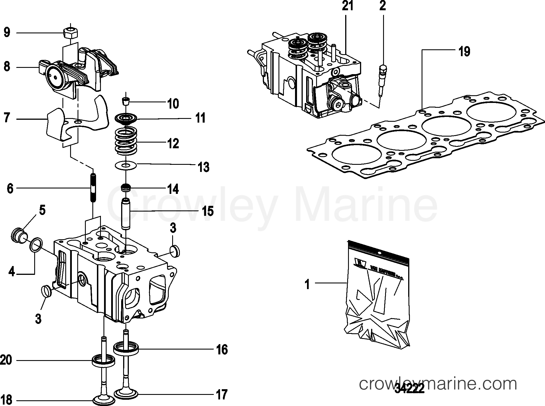 2012 Inboard Engine 2.8L QSD [EI 220] - 30280128D - CYLINDER HEAD