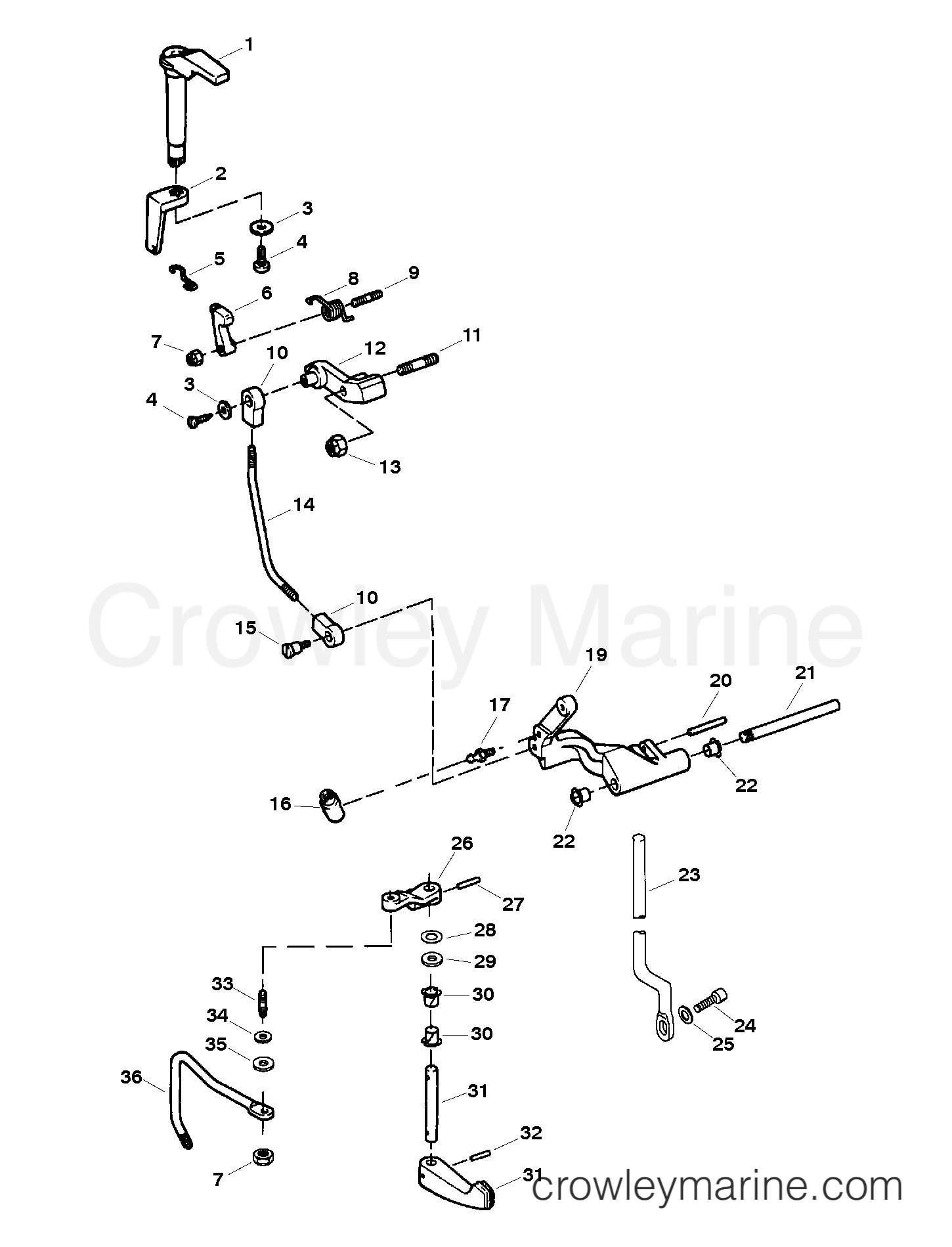 1997 Outboard 25 - H025211TS [MLH] - SHIFT LINKAGE