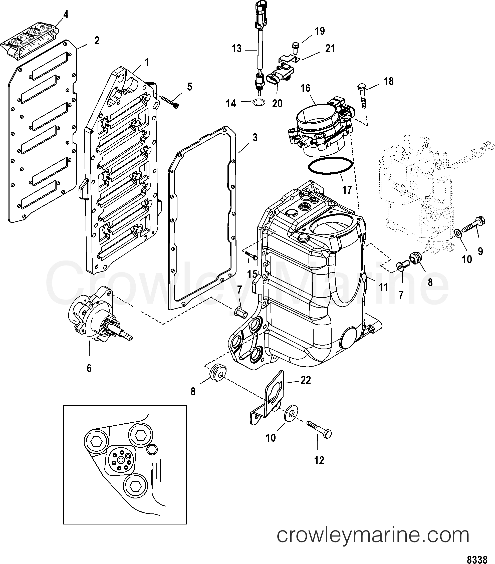 2006 Outboard 135DFI [L SW] - 7135D73UY - AIR HANDLER COMPONENTS