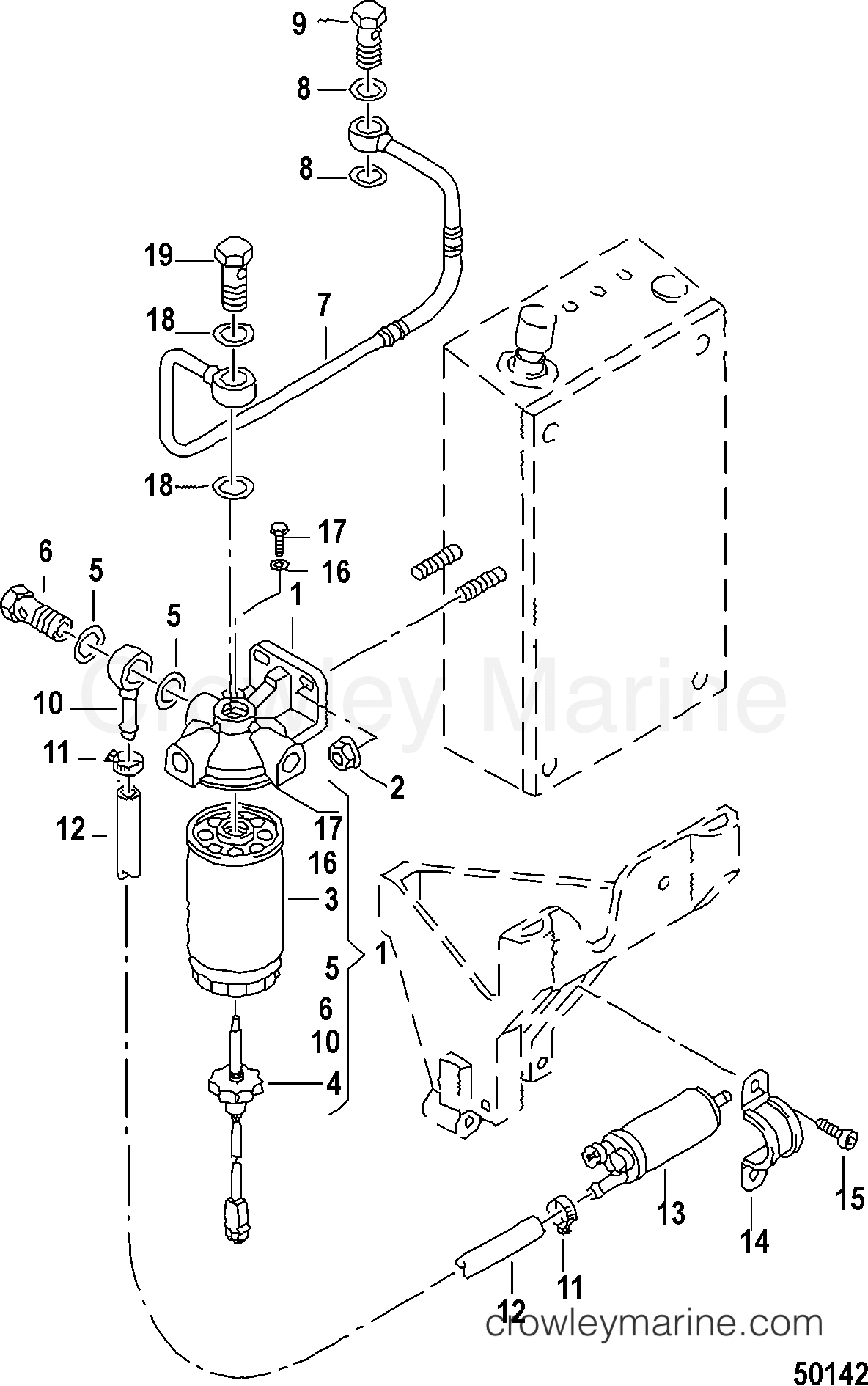 2012 Inboard Engine 2.5L TDI - 3D250010D - FUEL FILTER AND PUMP
