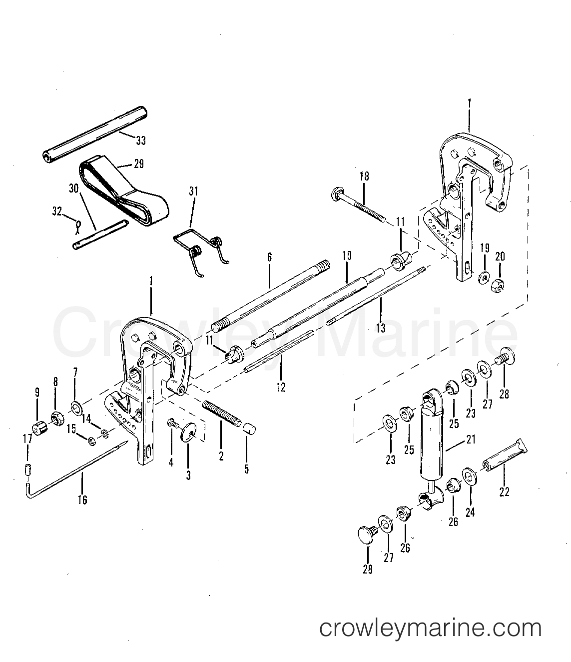 1982 Outboard 70 [ELPT] - 7070622 - CLAMP BRACKET ASSEMBLY