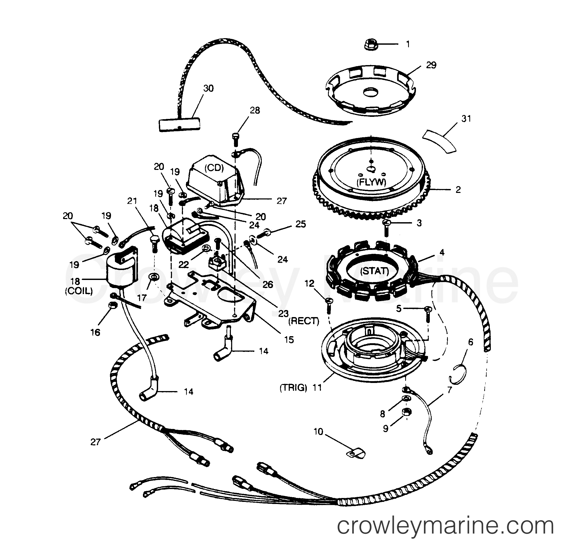 1990 Outboard 35 - 357F90A [Force] - IGNITION COMPONENTS