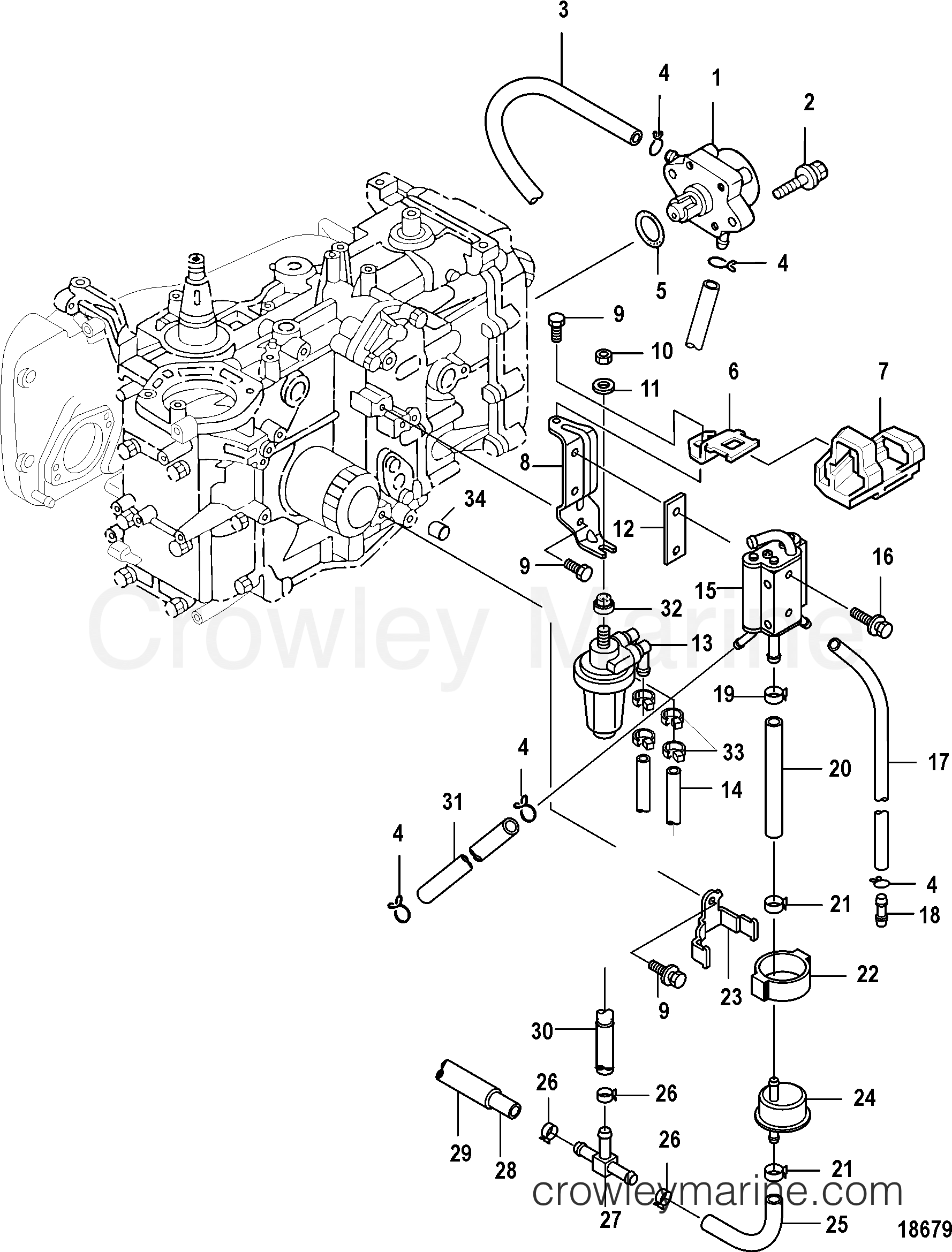 FUEL PUMP 2006 Outboard 25EFI [E 4] 7A25302UK Crowley Marine