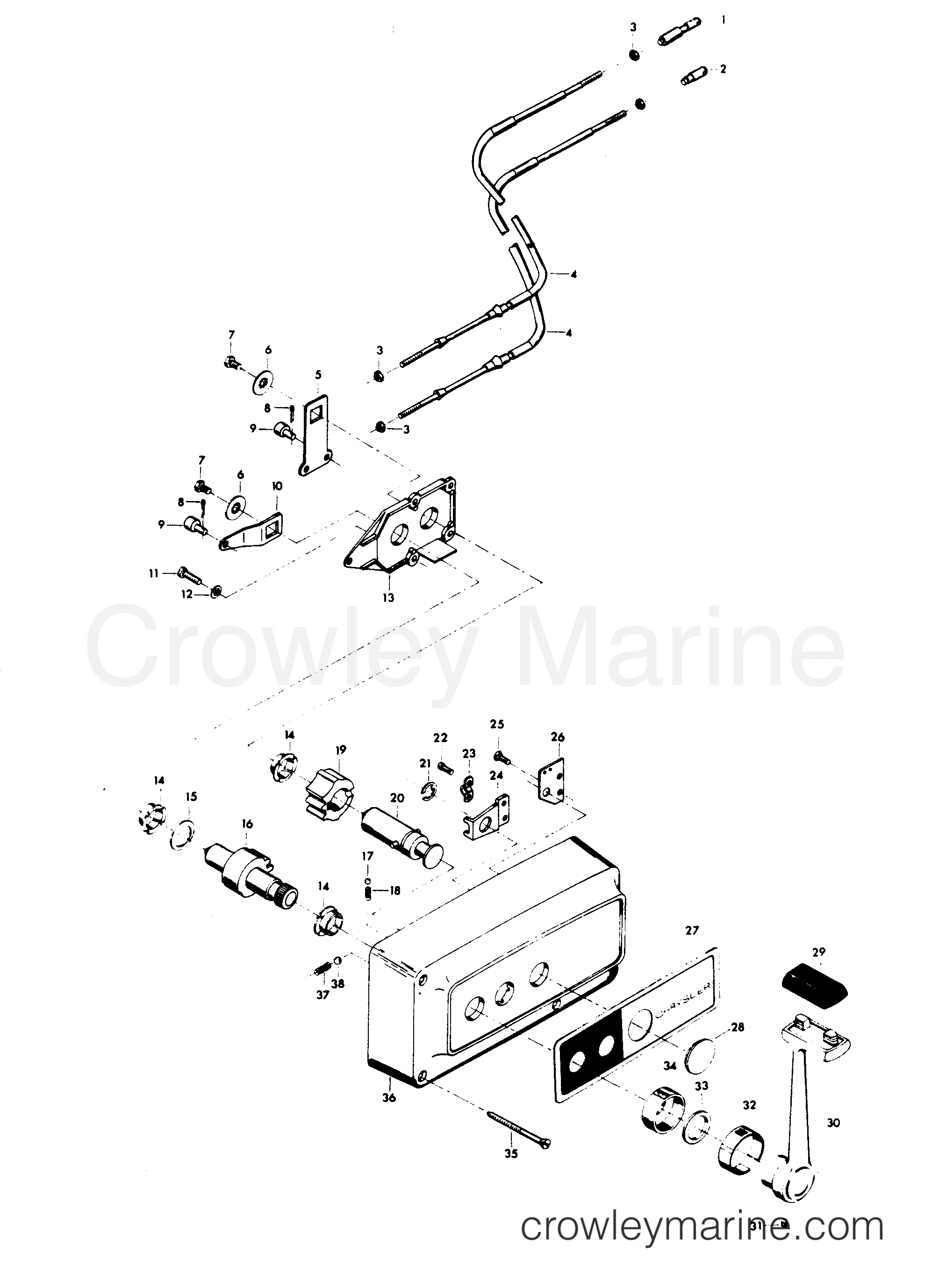 1977 Outboard 55 - H0559H77H - REMOTE CONTROL