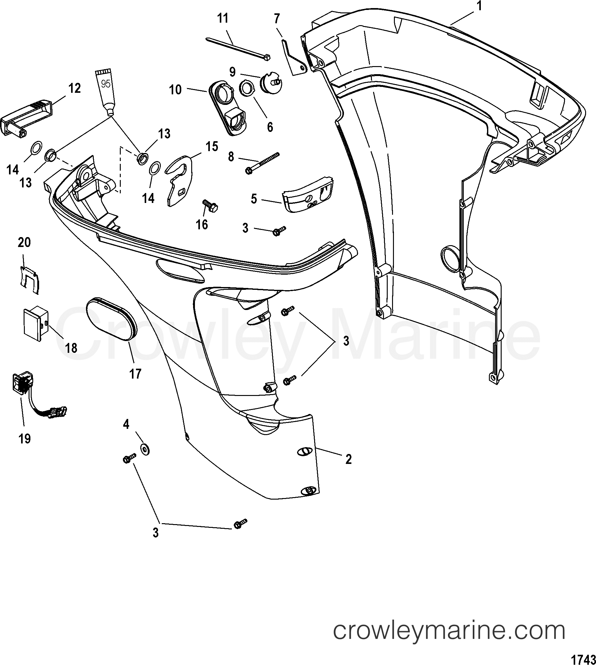 2002 Outboard 30EFI [EL 4] - 7A30312LB - BOTTOM COWL