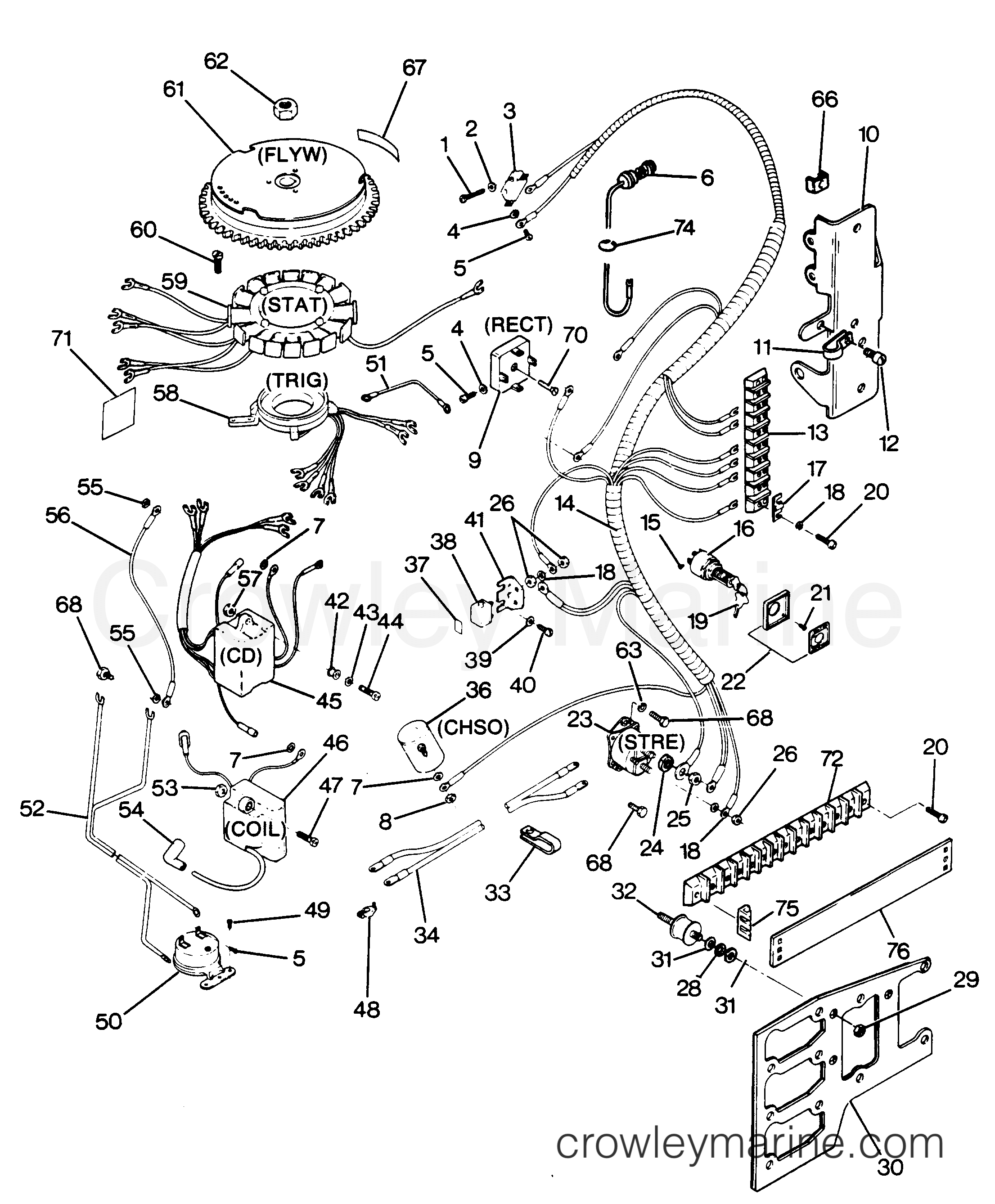 1988 Outboard 85 - 856D8B [Force] - ELECTRICAL COMPONENTS