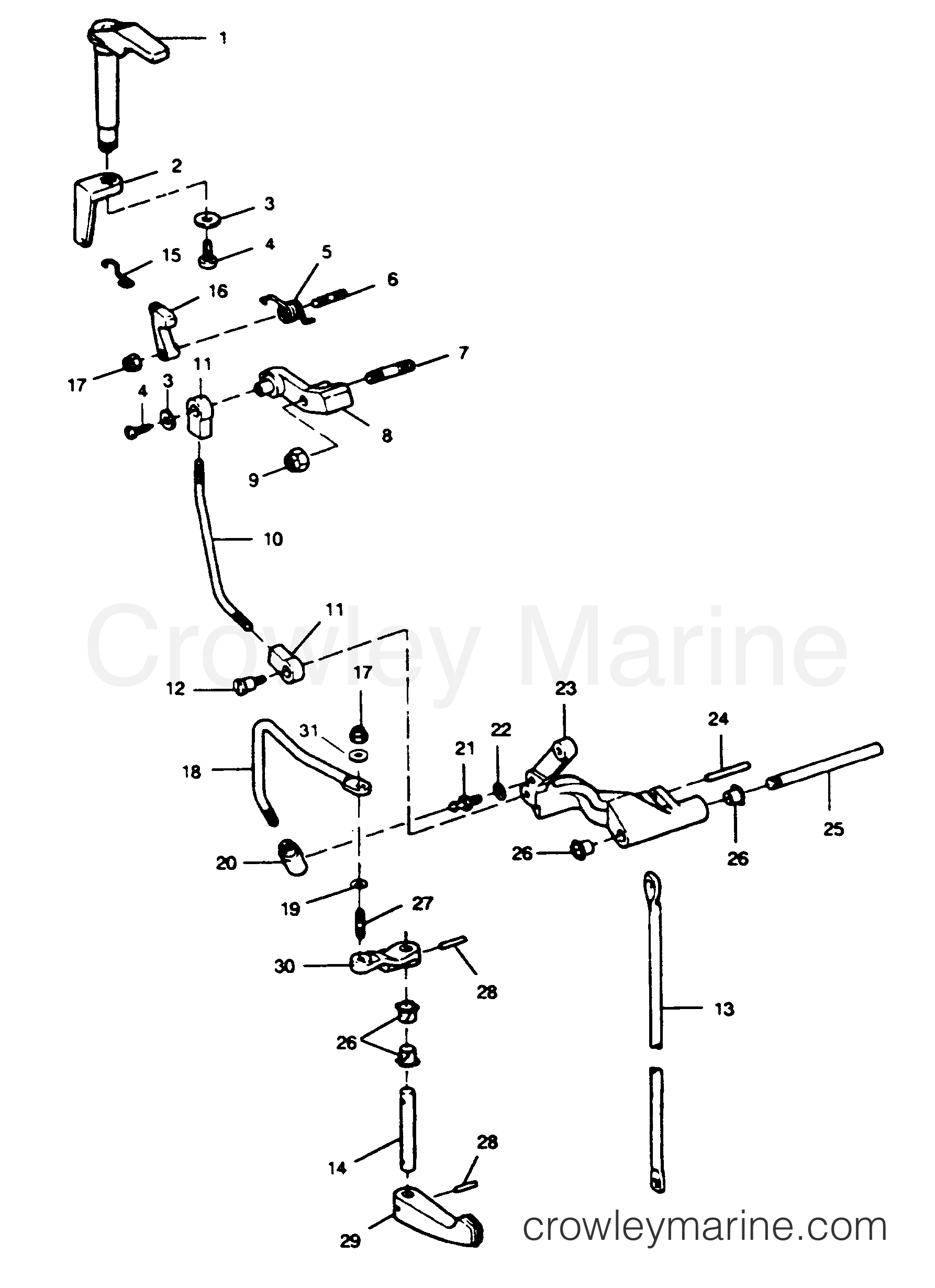 1995 Outboard 9.9 - H009201RS [MH] - SHIFT LINKAGE