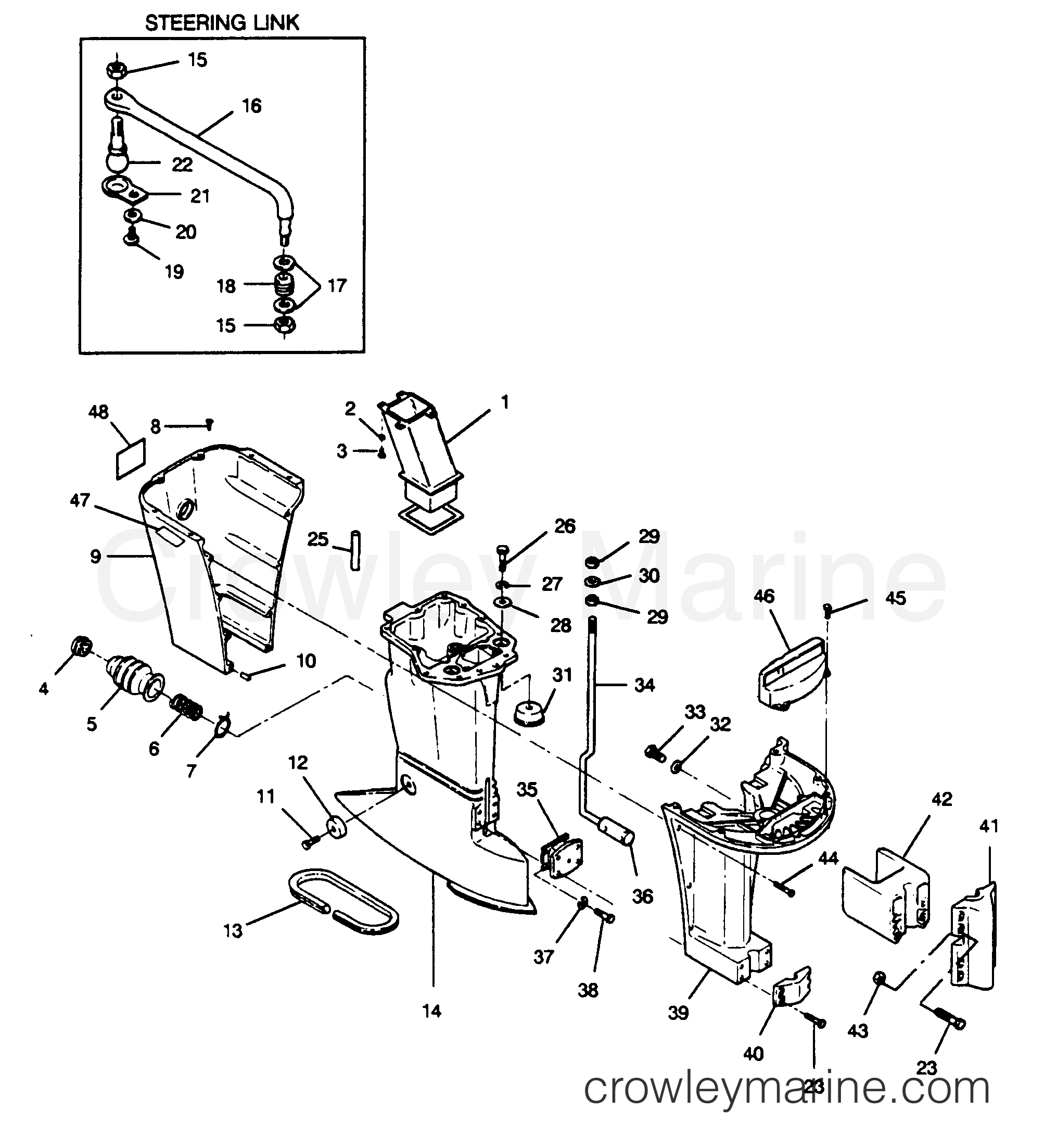 1989 Outboard 85 - 856A9D [Force] - MOTOR LEG