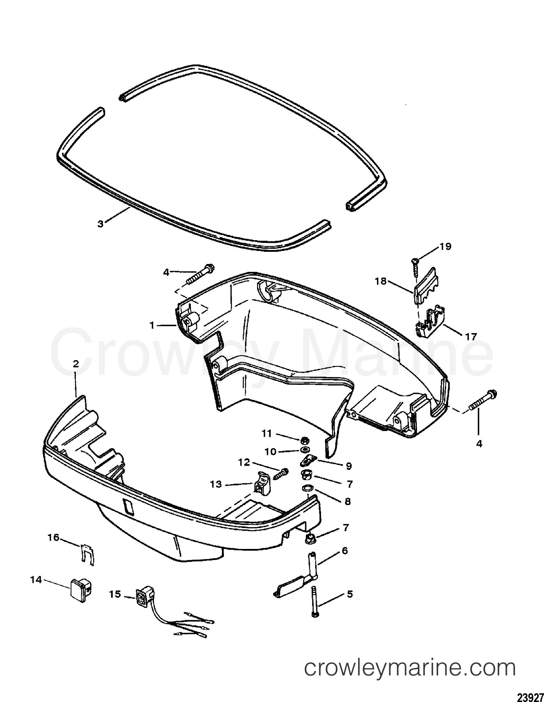 1997 Outboard 225 [L] - 7225412FD - BOTTOM COWL