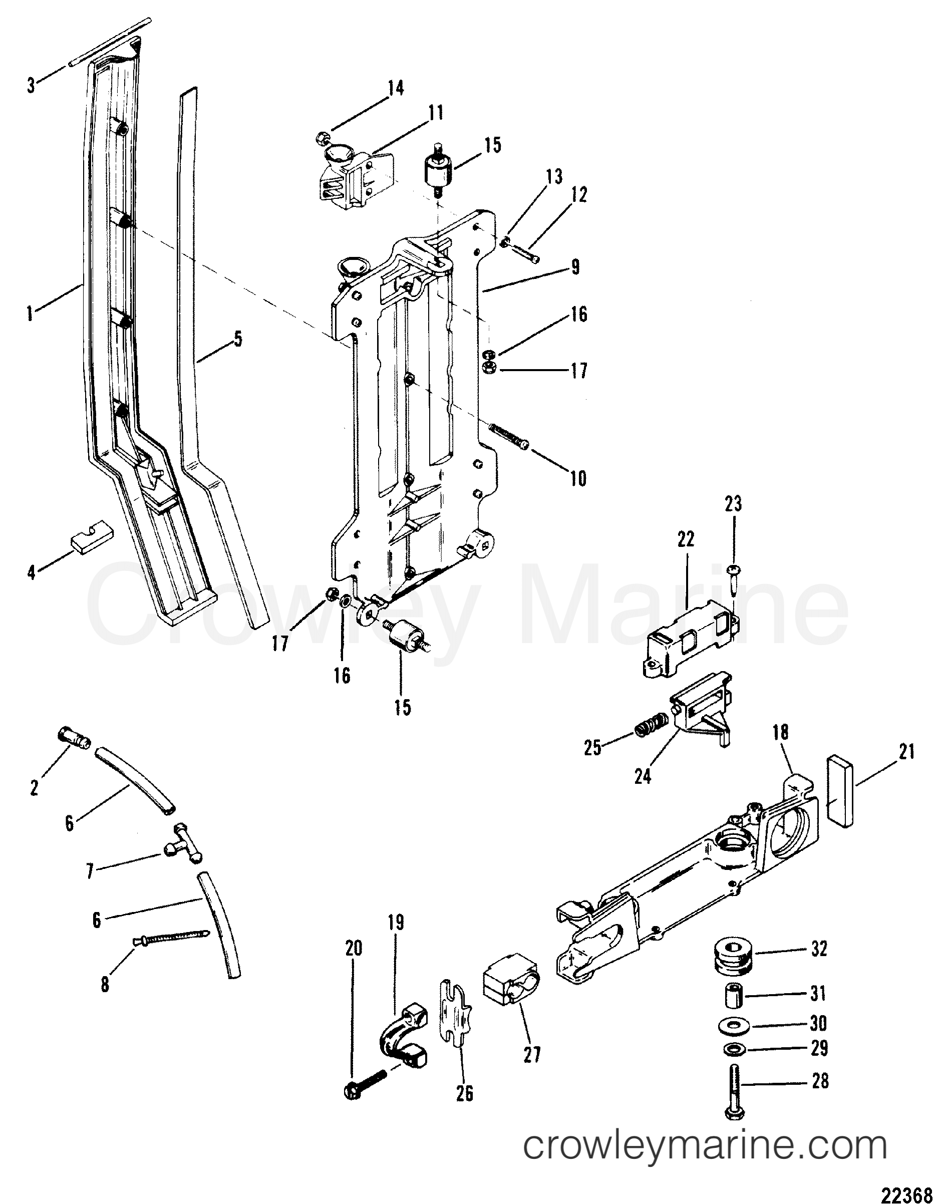 1988 Outboard 150MG2 [ELPTO] - 7150453ND - COWL MOUNTING BRACKET
