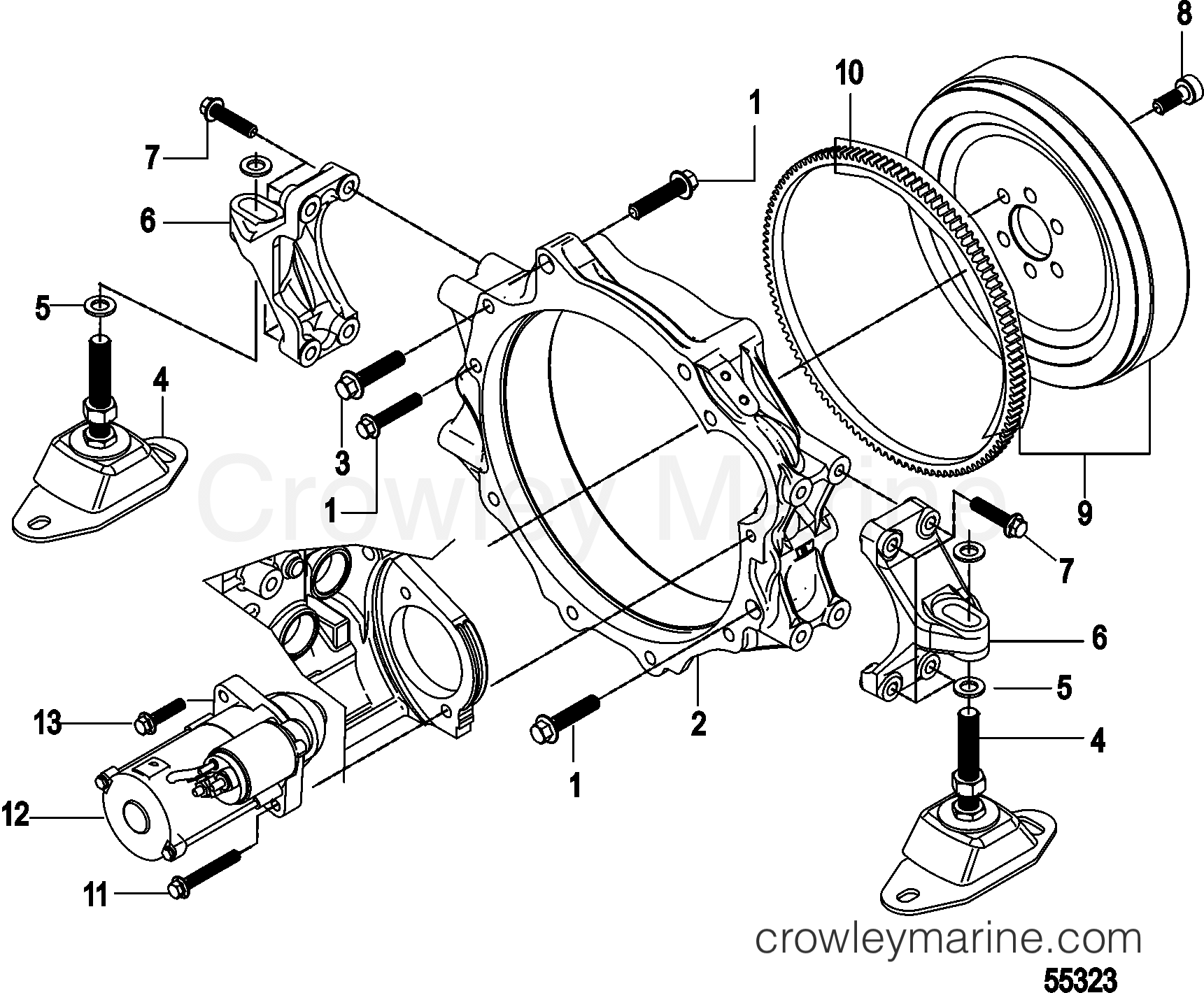 FLYWHEEL HOUSING 2014 Stern Drive 2.0L [ES 150] 40200003U Crowley