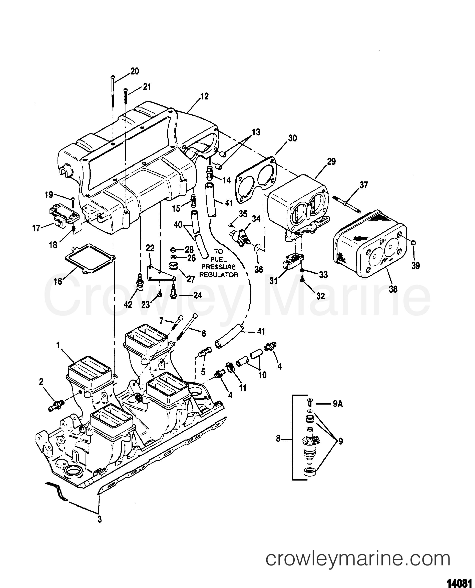1996 Inboard Engine 7.4L [MPI] - 374E4E9JS - INTAKE MANIFOLD AND INTAKE PLENUM