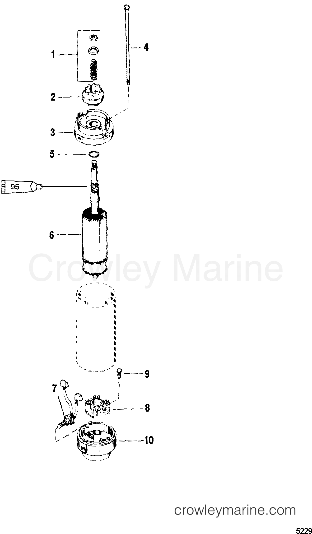 STARTER MOTOR 2000 Outboard 135 [CXL] 7135425JD Crowley Marine