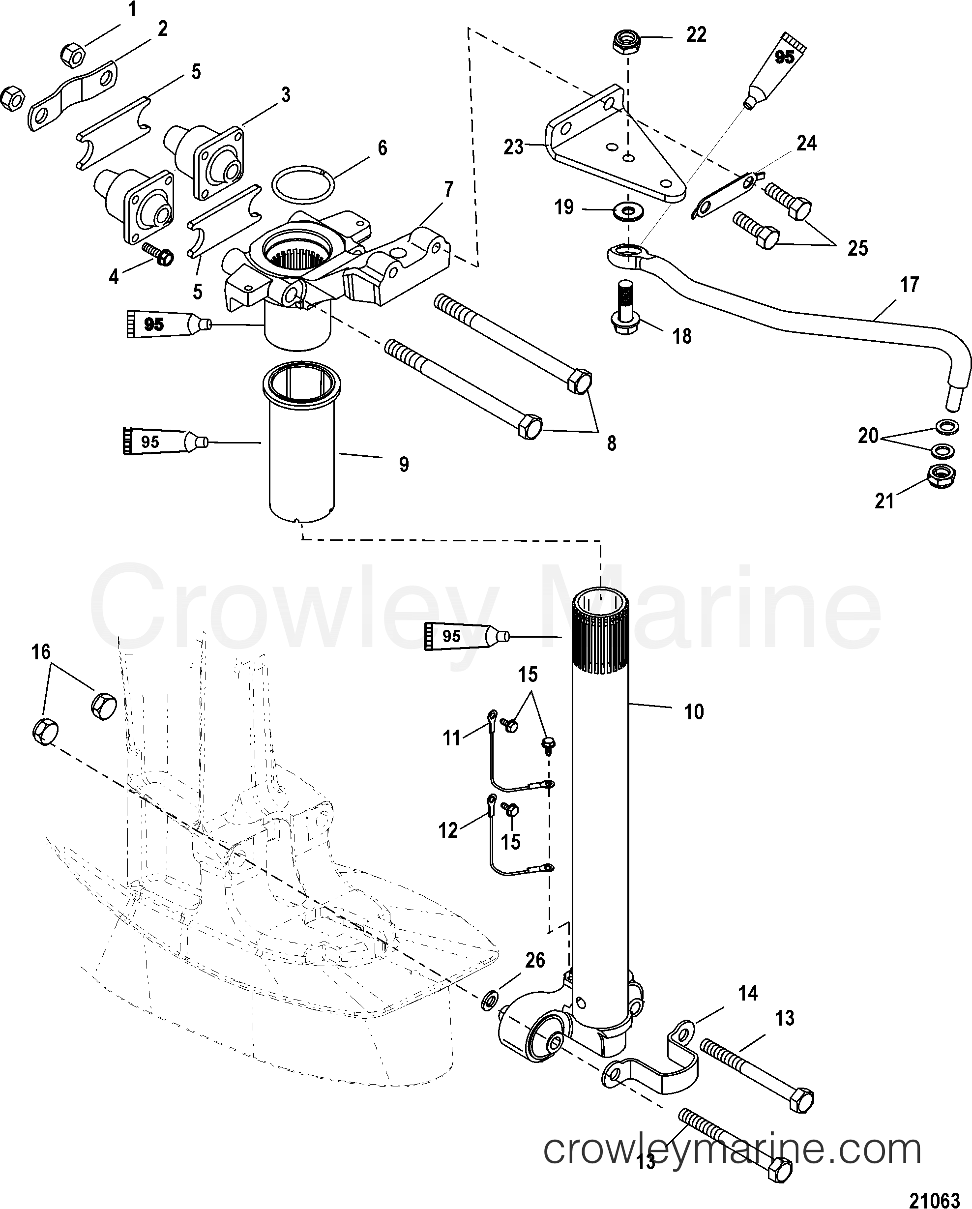 2002 Outboard 60EFI [ELPT 4] - 7A60412LE - STEERING ARM