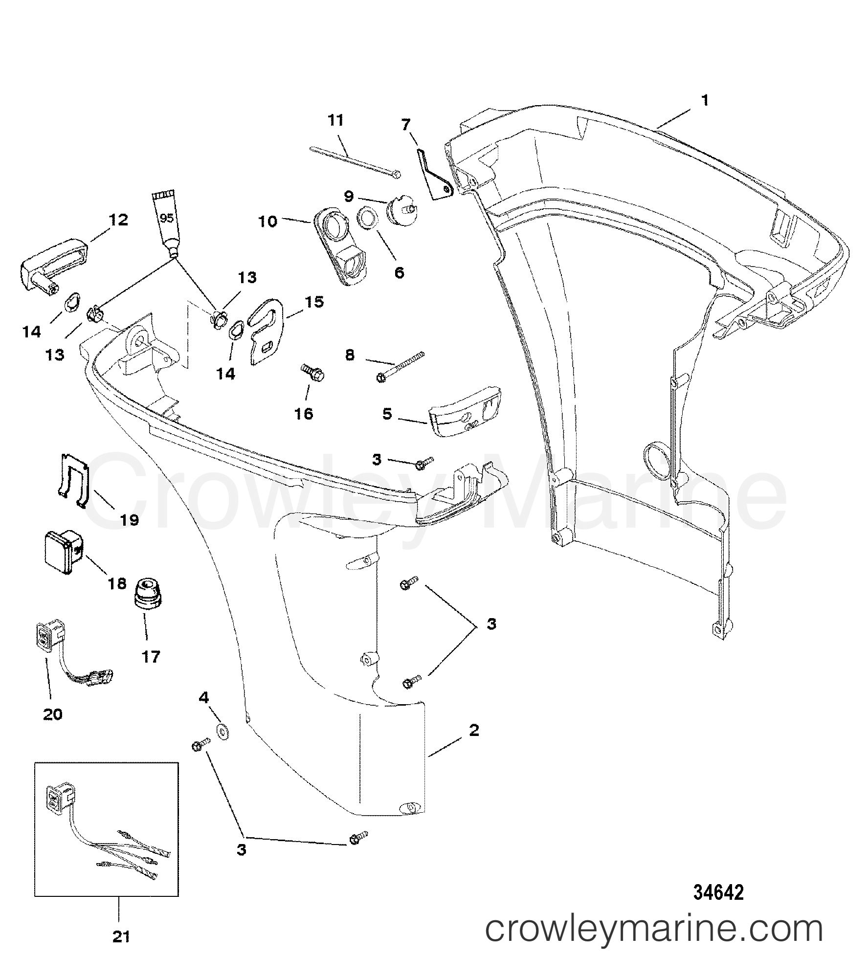 2001 Outboard 25 [M 4] - 7F25203KB - BOTTOM COWL