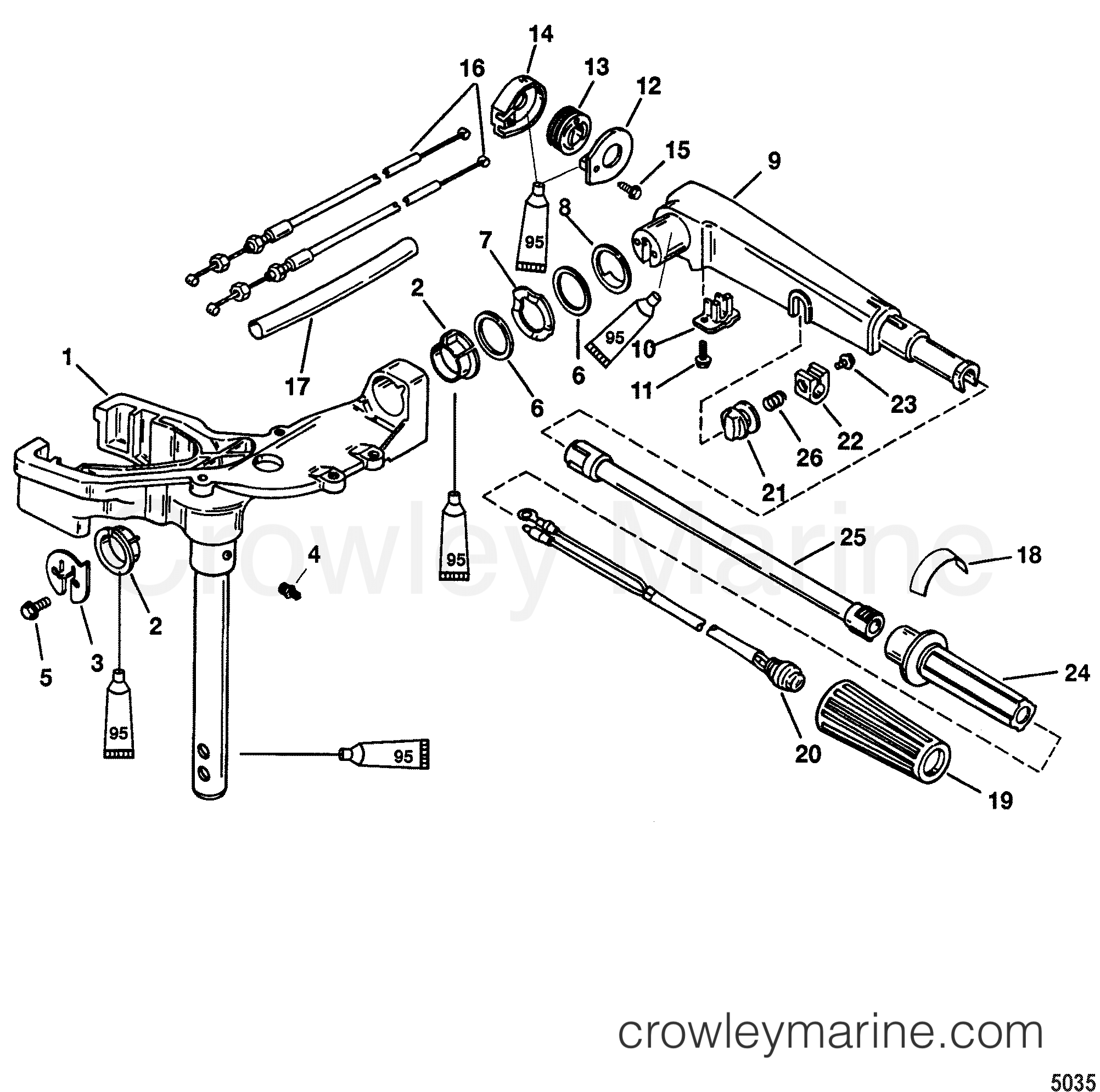 2000 Outboard 10 [MRC] - 70152040R - SWIVEL HEAD AND STEERING HANDLE